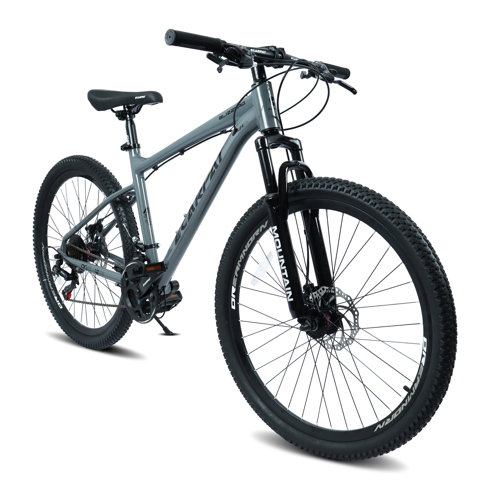 Monniyu Mountain Bike 26 in Wheel 21-Speed Aluminum Frame with Front Suspension and Disc Brakes (Grey, 26 in) ahskq