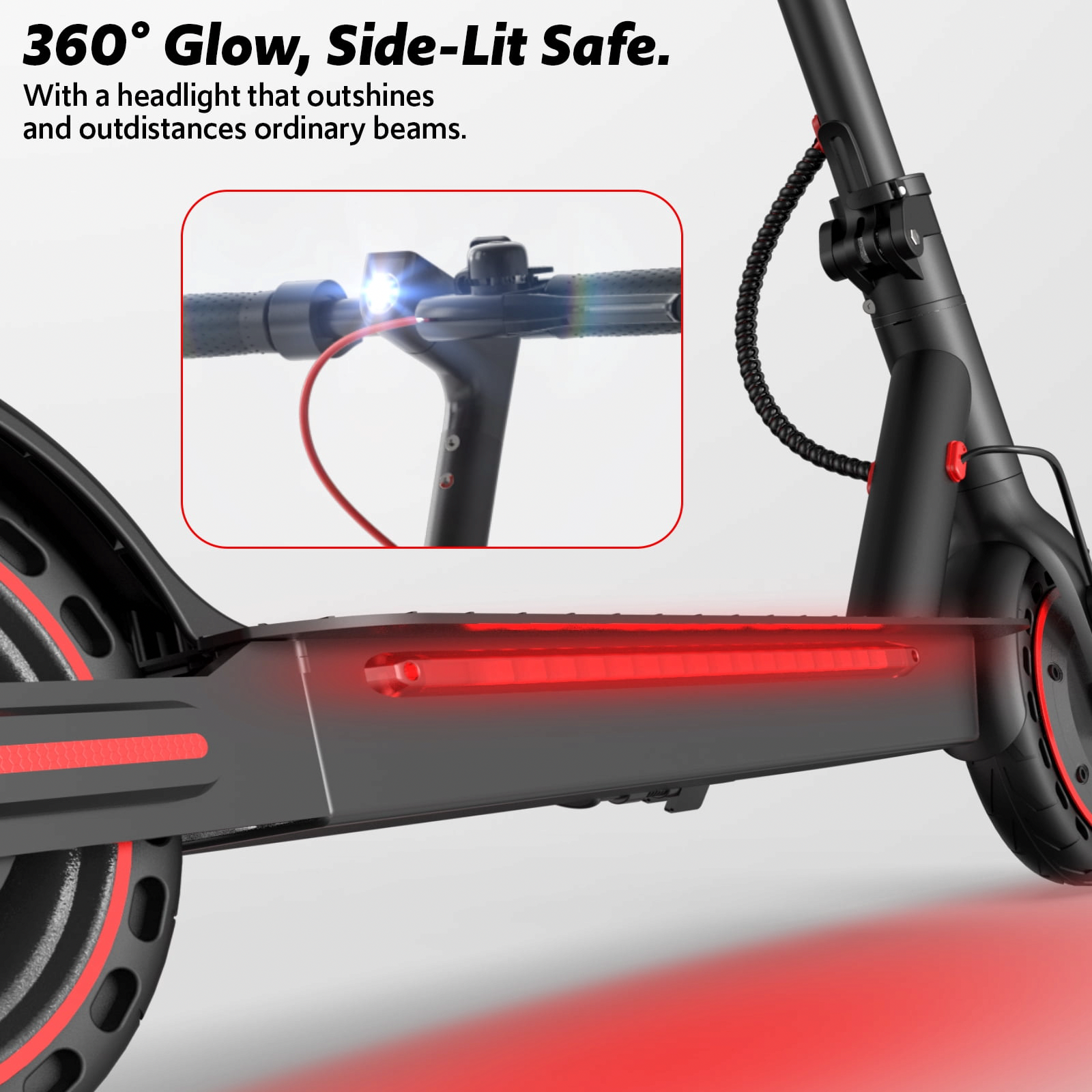 OSBOO Electric Scooter for Adults, 550W Motor 19 MPH Portable Folding Commuter E-Scooter (Black, 19 Miles Range) qkbdb