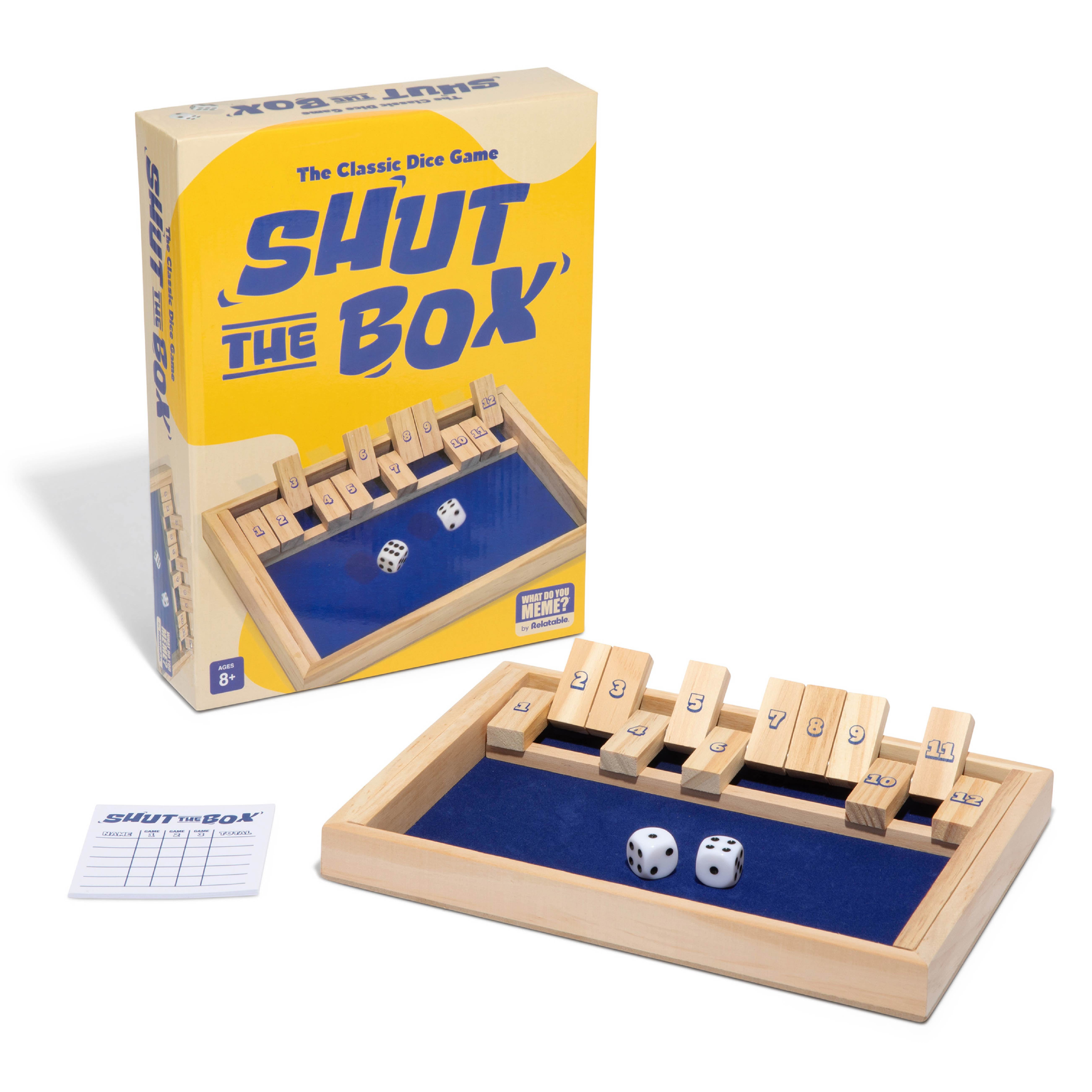 What Do You Meme? Shut The Box Strategy Board Game (Wooden Game Set) 8kg57