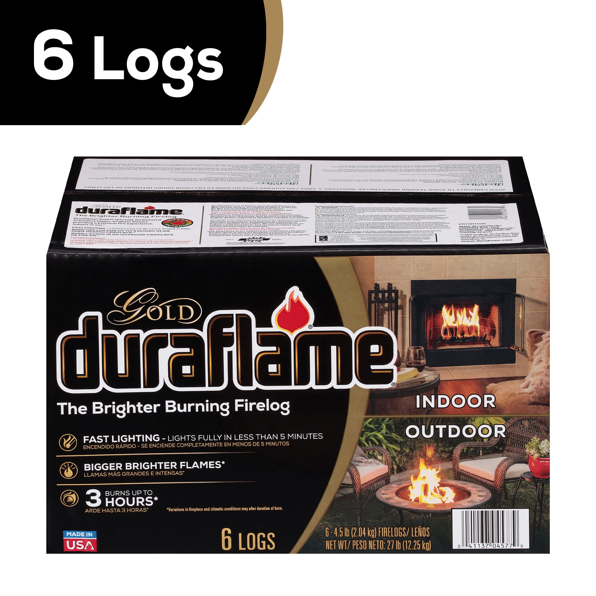 Duraflame Gold Ultra Premium Firelogs (Gold, 4.5 lb, 6-Pack) r8ndc