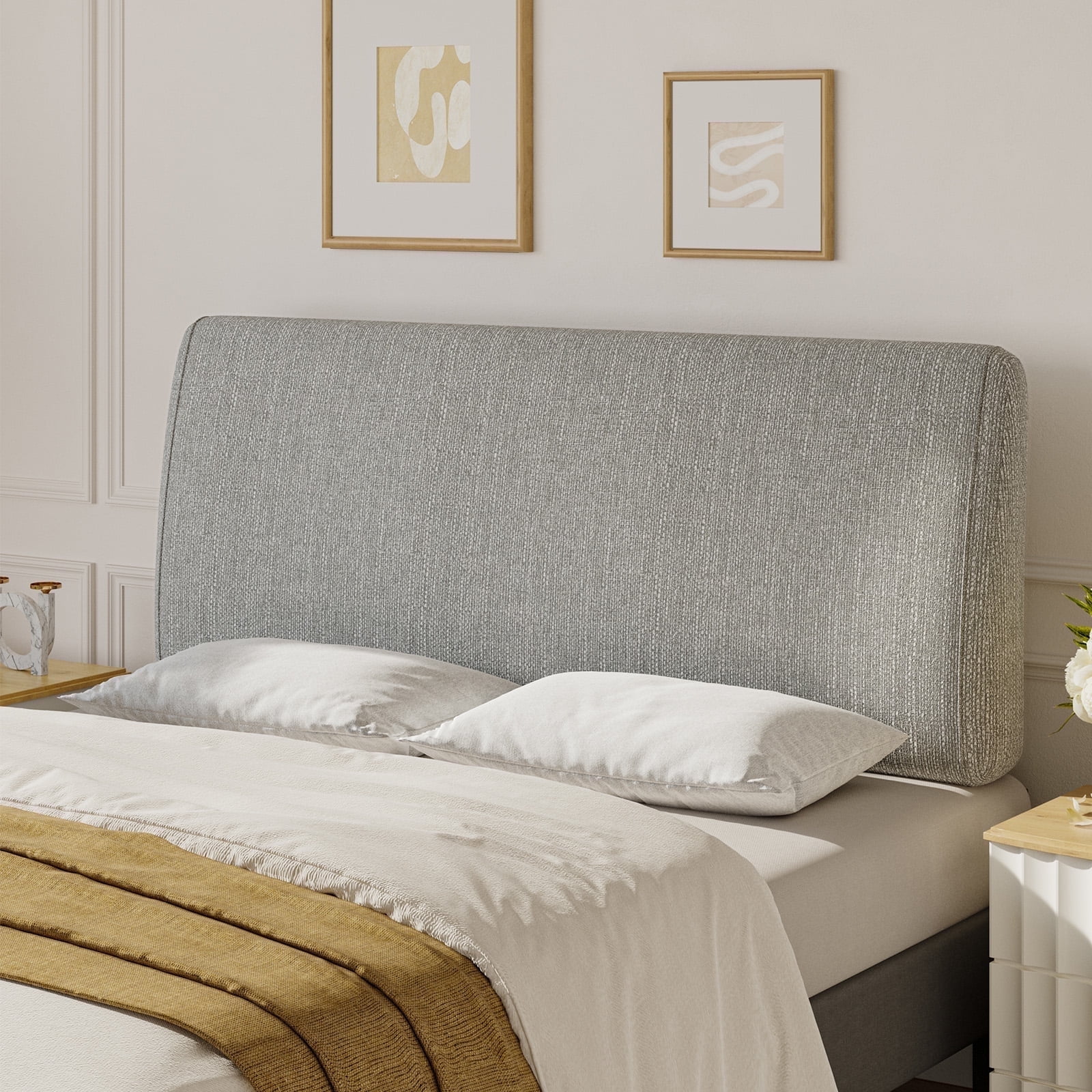 Pinmoco Upholstered Foam Headboard for Queen Bed, Ergonomic Adjustable Height Fabric Backrest (Gray, 60 in) tj48w - Image 7