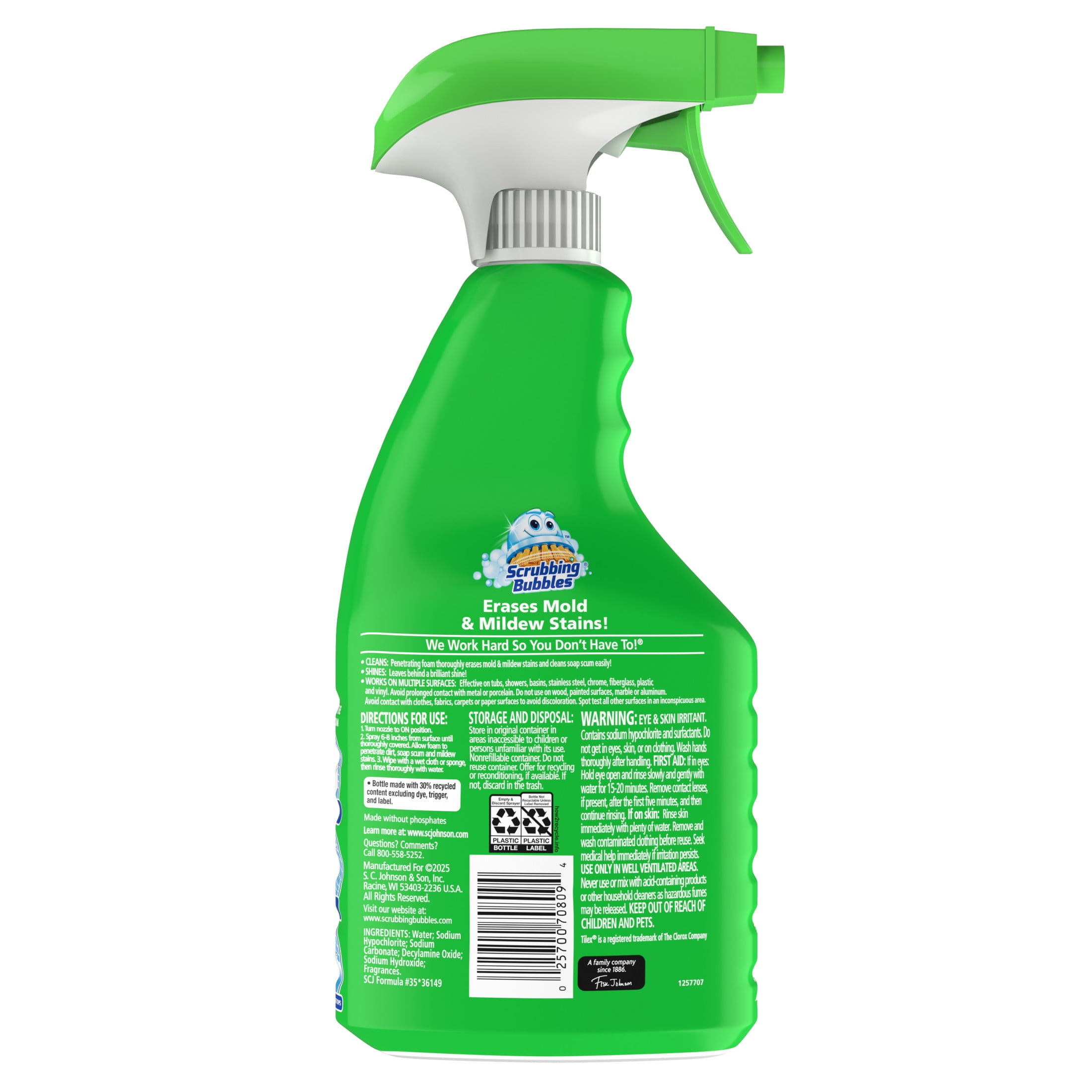 Scrubbing Bubbles Foaming Bleach Bathroom Cleaner, Deep Cleaning Power for Tile and Grout (Fresh Scent, 32 oz) ea3qs