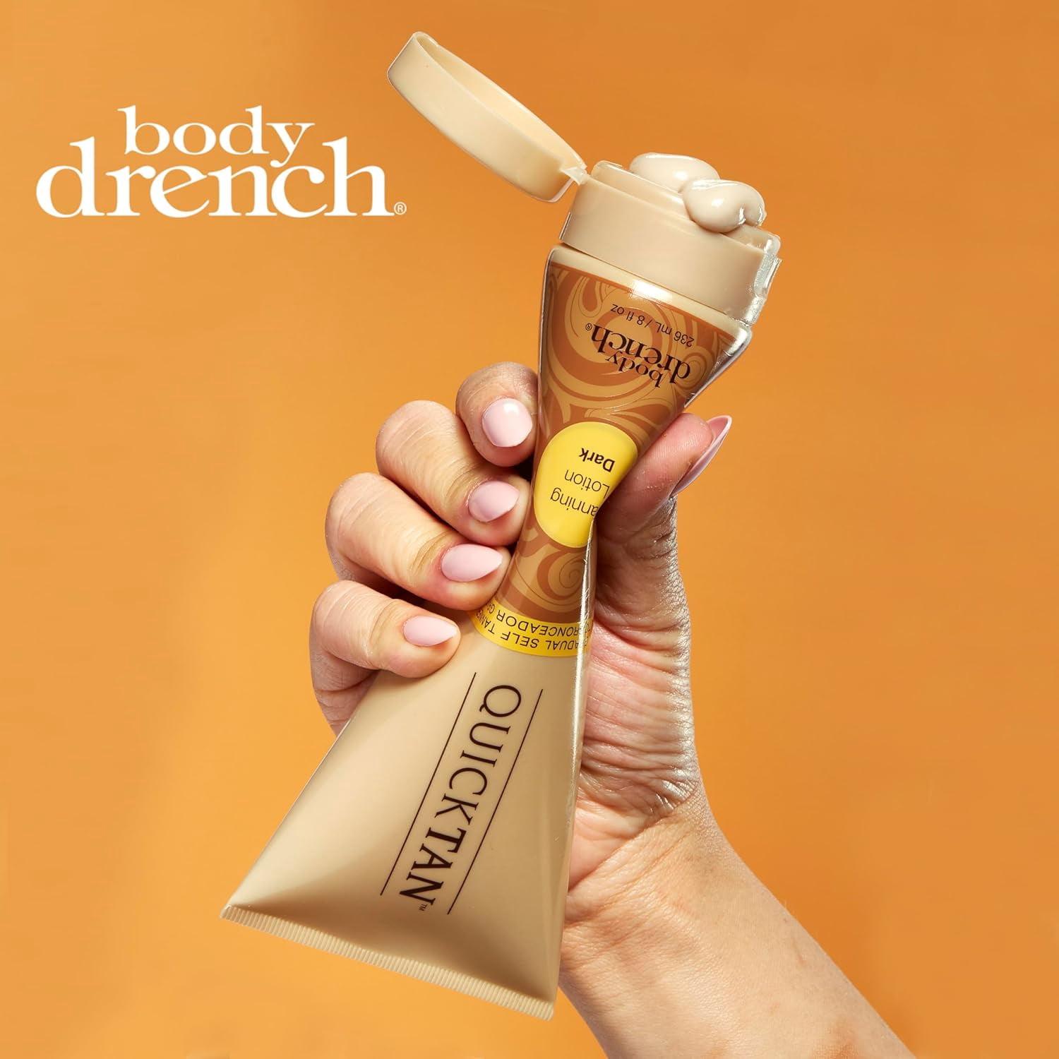 Body Drench Quick Self Tanner Body Lotion, Sunless Tanning Lotion for Women (Dark, 8 fl oz) eaqpg