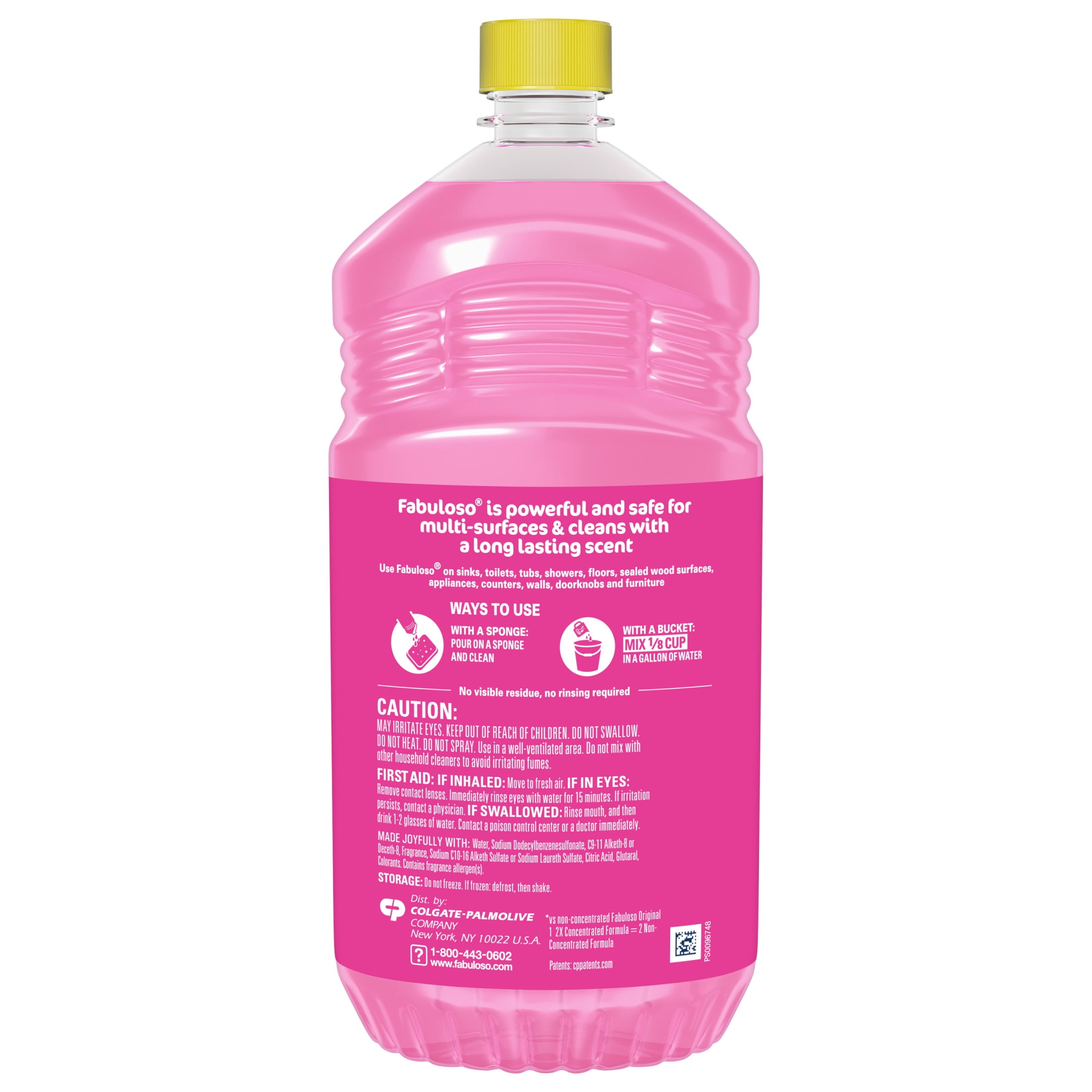 Fabuloso 2X Multi-Purpose Cleaner, Concentrated Surface & Floor Cleaner, Watermelon Scent (56 fl oz) 7ene5