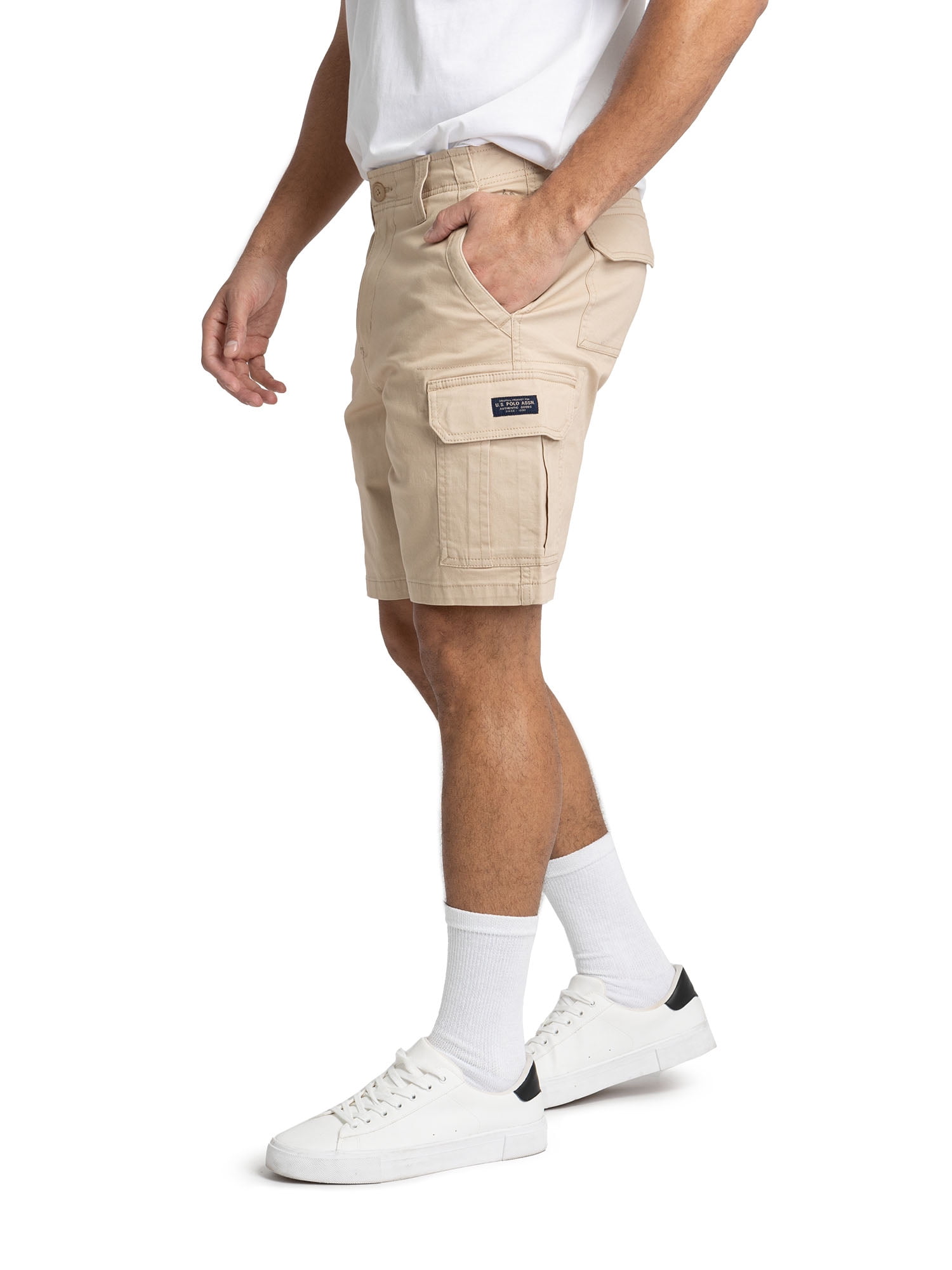 U.S. Polo Assn. Men's Cargo Shorts Relaxed Fit Utility Pockets (Beige, 32) jgz1x