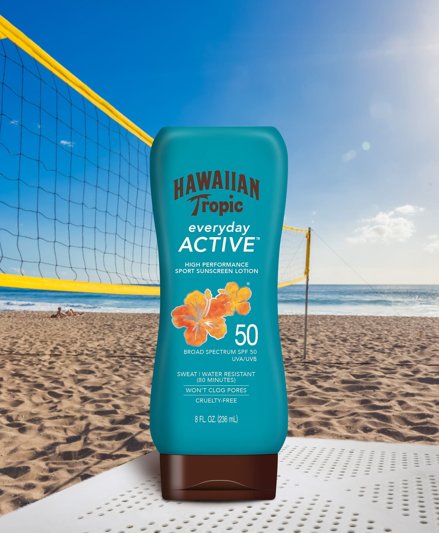 Hawaiian Tropic Mineral Sunscreen Powder Brush SPF 30 and Island Sport Lotion SPF 50 (0.15 oz, 8 fl oz) si5mi