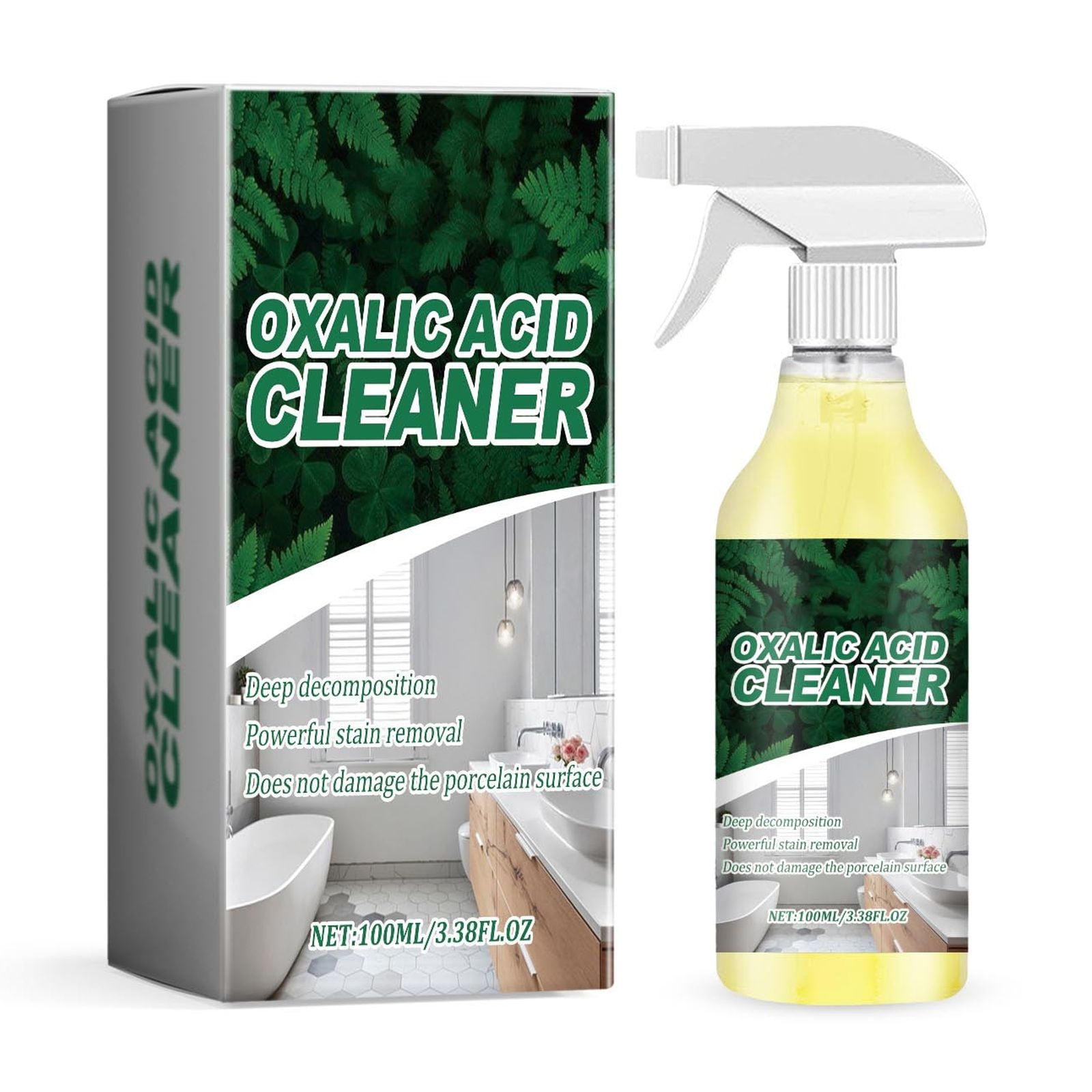 Cagogo Oxalic Acid Bathroom Cleaner, Powerful Limescale and Rust Stain Remover for Toilet Bowls and Ceramic Tiles (3.38 fl oz) 4xj2j