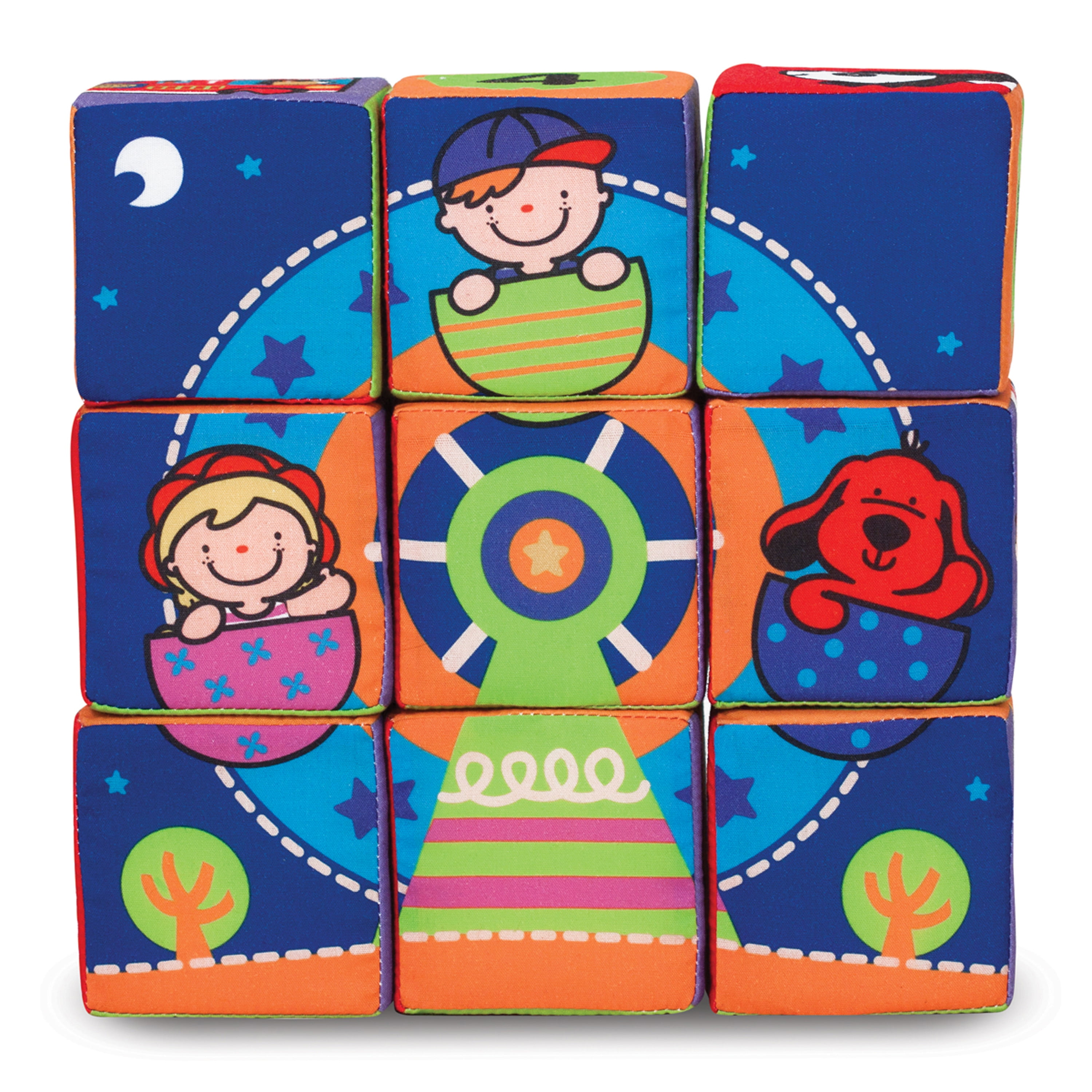 Melissa & Doug K's Kids Match and Build Soft Blocks Set (Multicolor, 14 Piece Set) qfqlp