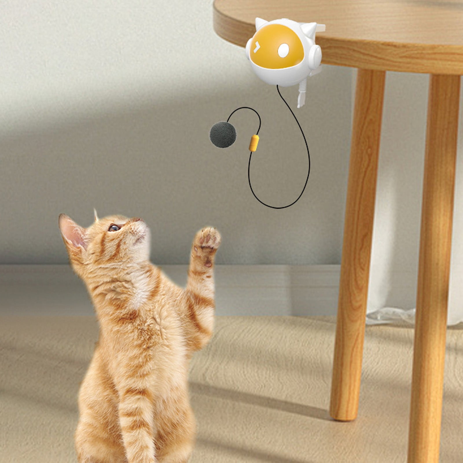 Conbo Automatic Interactive Cat Toy Electric Motion Activated Rolling Ball (Orange, 3.15 x 2.56 x 2.56 in) d6cm1