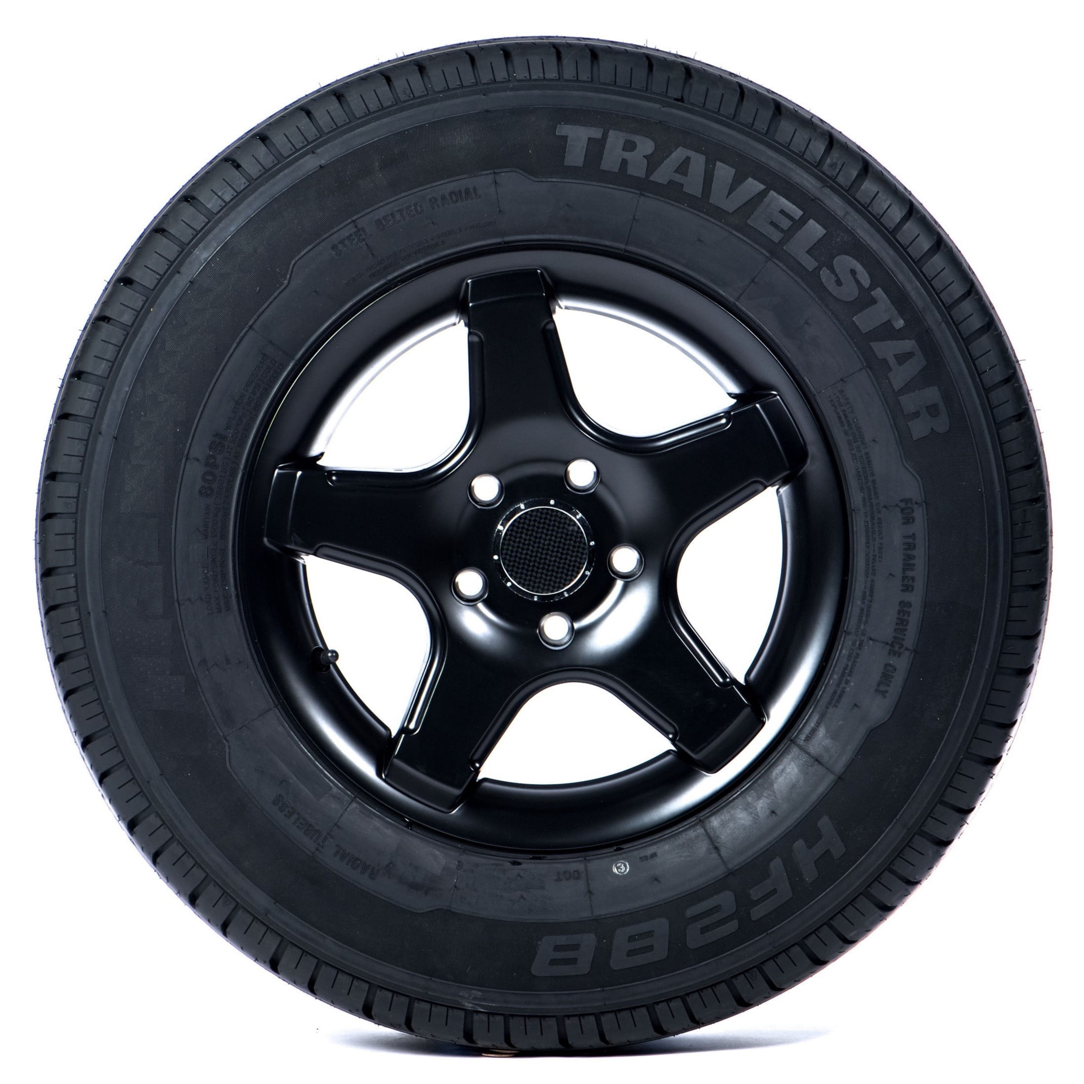 Travelstar HF288 Radial Trailer Tire, Heavy-Duty Performance, ST205/75R15 (10 Ply, Load Range E) 6p63h