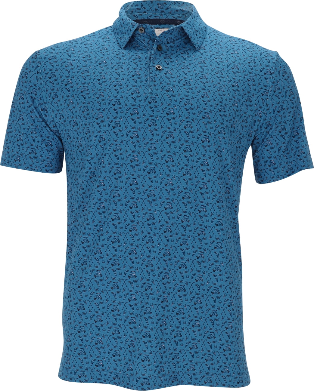 Ben Hogan Men's Golf Cart Print Polo Shirt (French Blue, XXL) 8gjwx