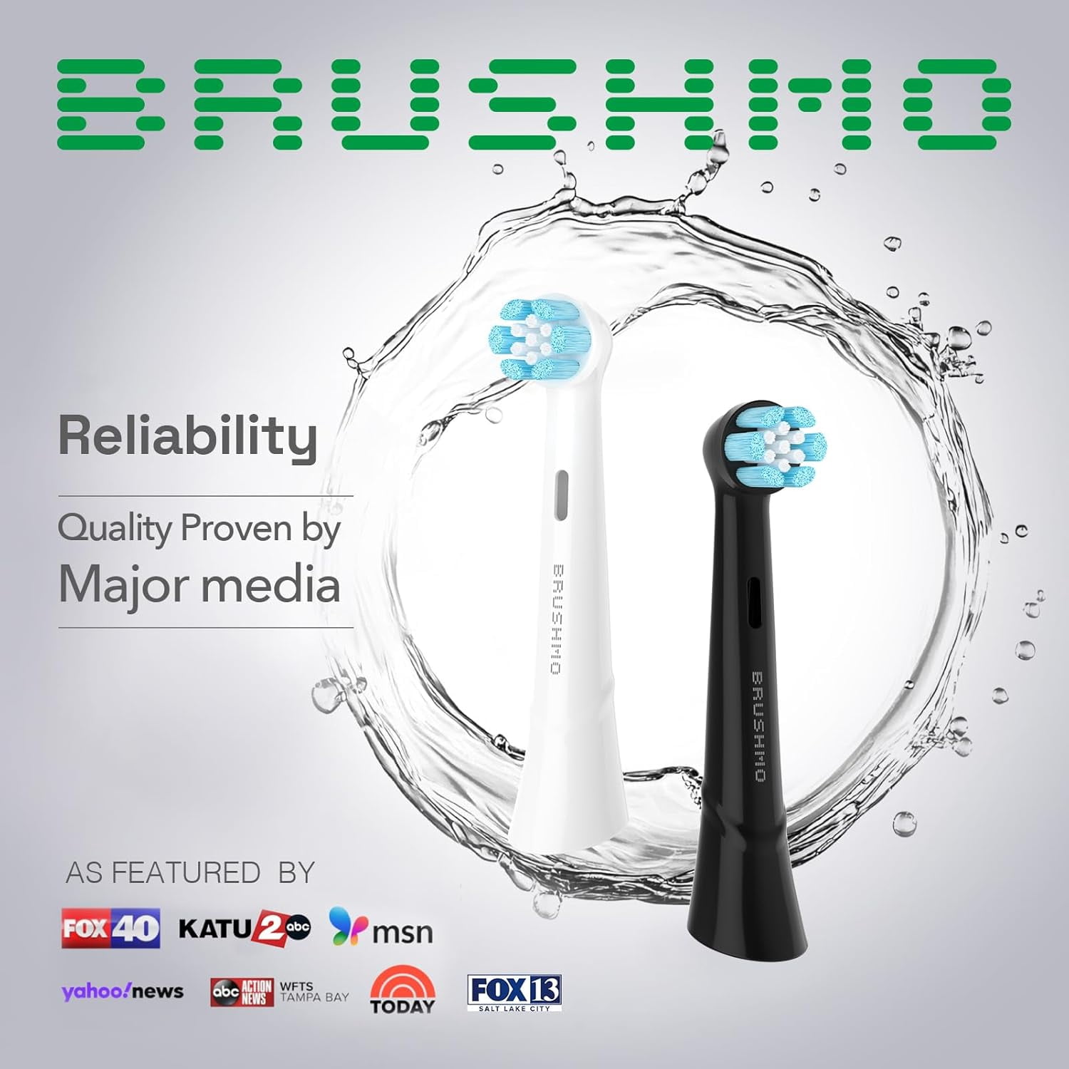 Brushmo Gentle Clean Replacement Toothbrush Heads for Oral-B iO Series (White, 6-Pack) ypsb9