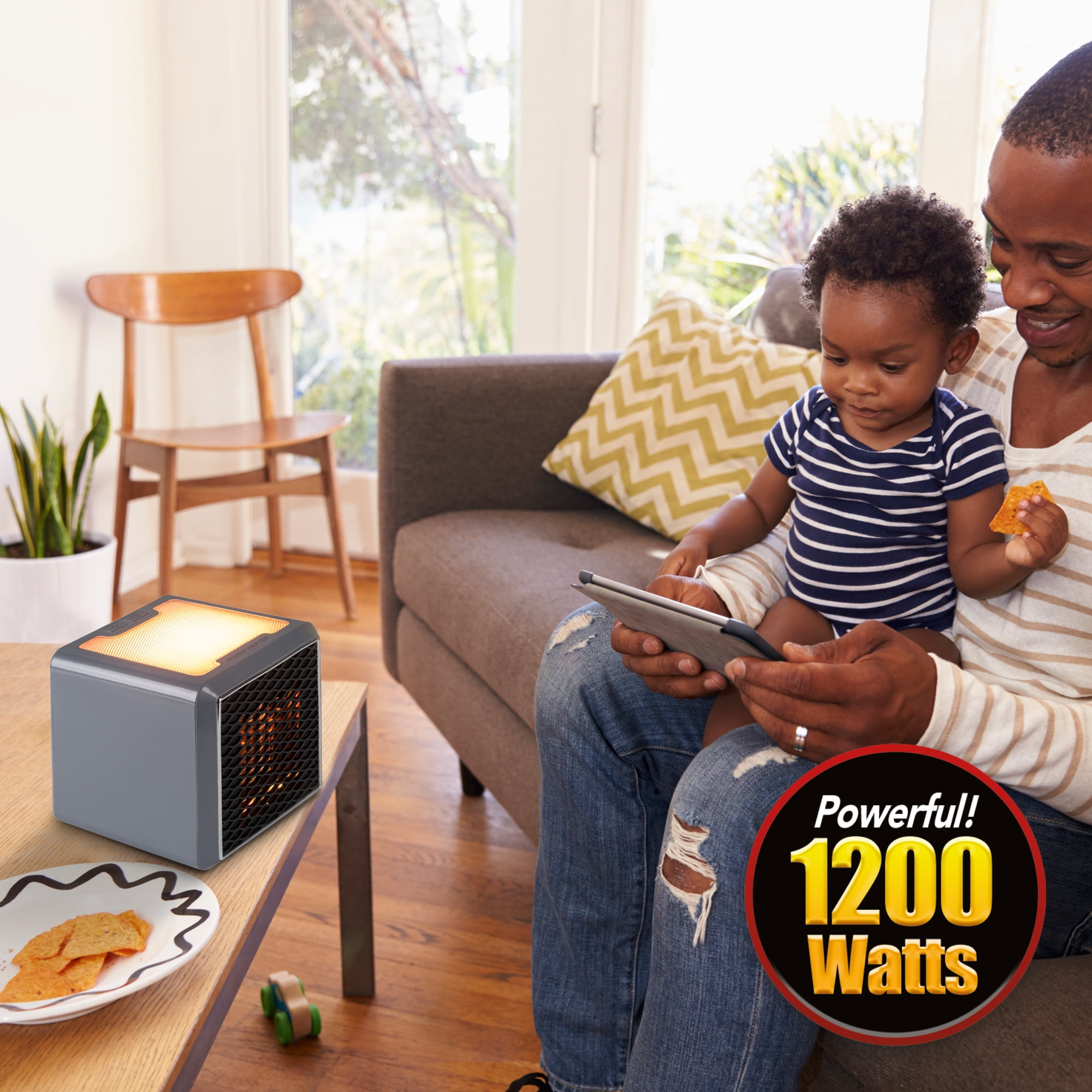 Handy Heater Pure Warmth Electric Ceramic Space Heater (Grey, 1200 Watt) tnjy0