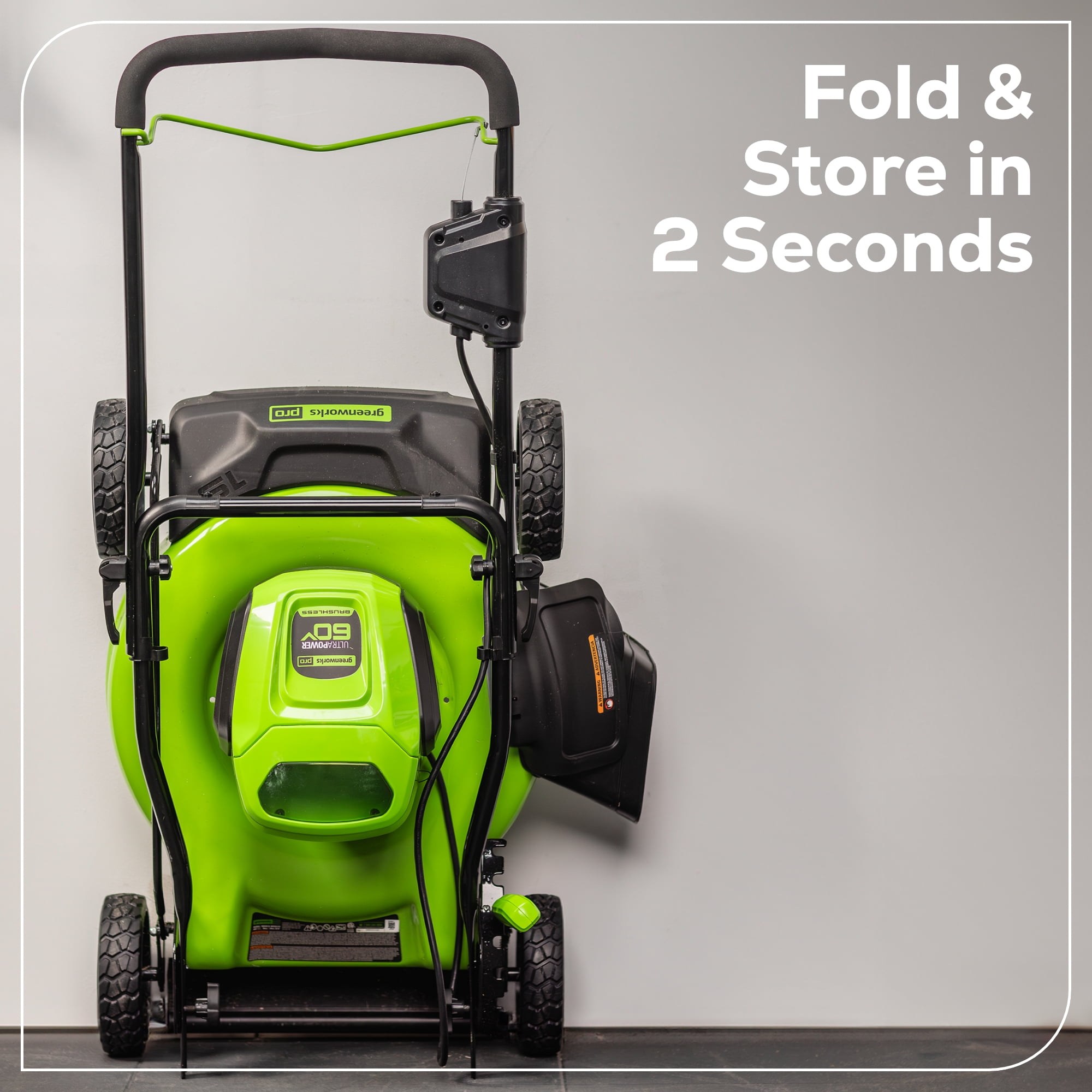 Greenworks 60V 19 in Cordless Battery Push Lawn Mower with 5.0Ah Battery and Charger (Green, 19 in) 1kmbd