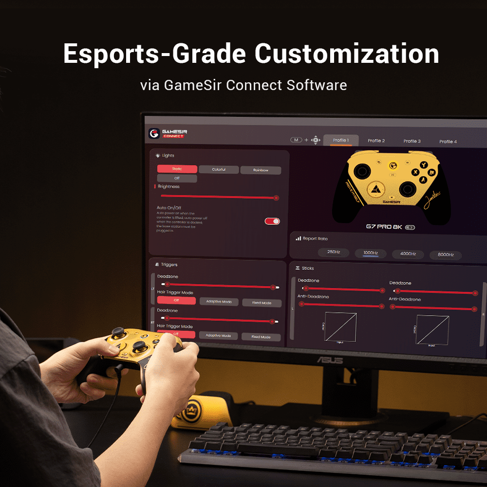 GameSir G7 Pro 8K PC Controller Champion Edition (Black, Wired & Wireless) jdu6r