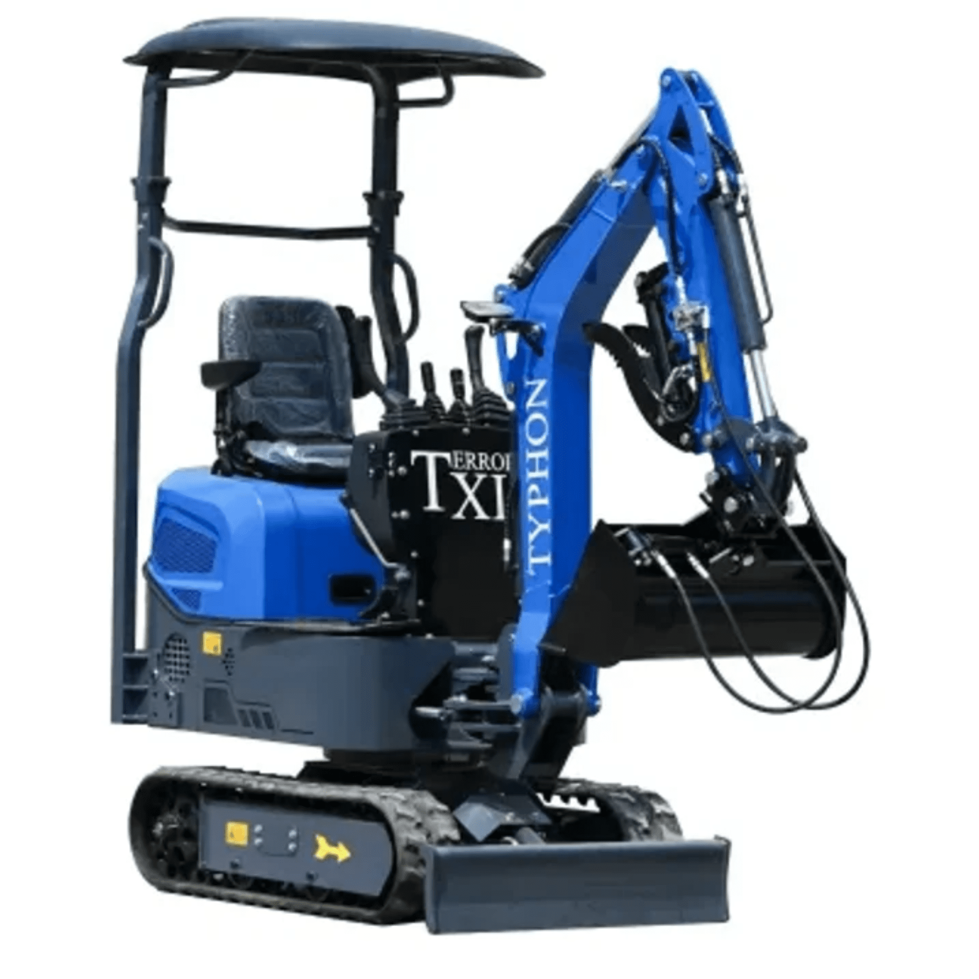 TYPHON TERROR XI Mini Excavator with 13 Attachments (Blue, 13.5hp) gmst4