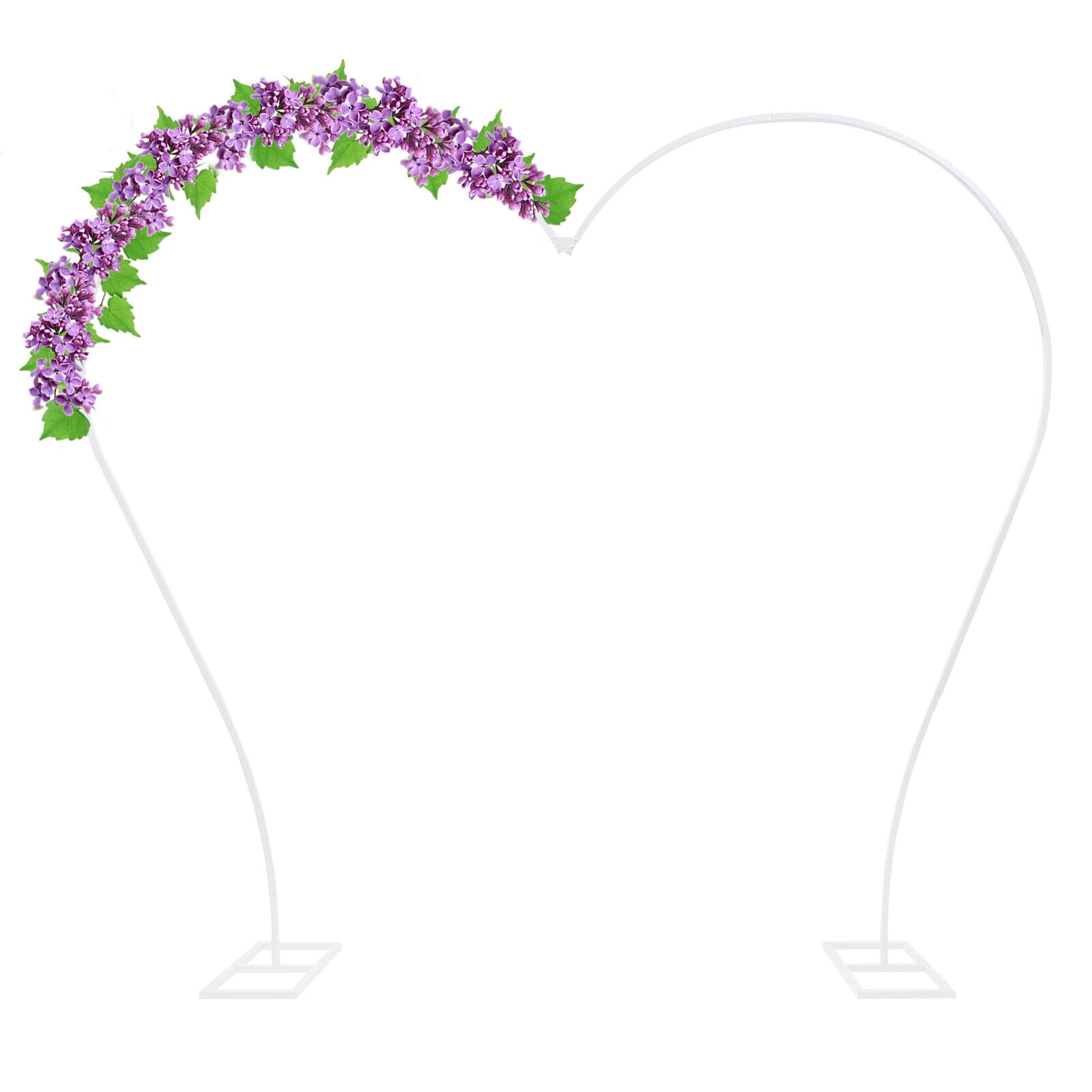 Miumaeov Heart-Shaped Metal Arch Stand for Wedding and Party Backdrop Decoration (White, 8.7 ft x 7.7 ft) ha2nl