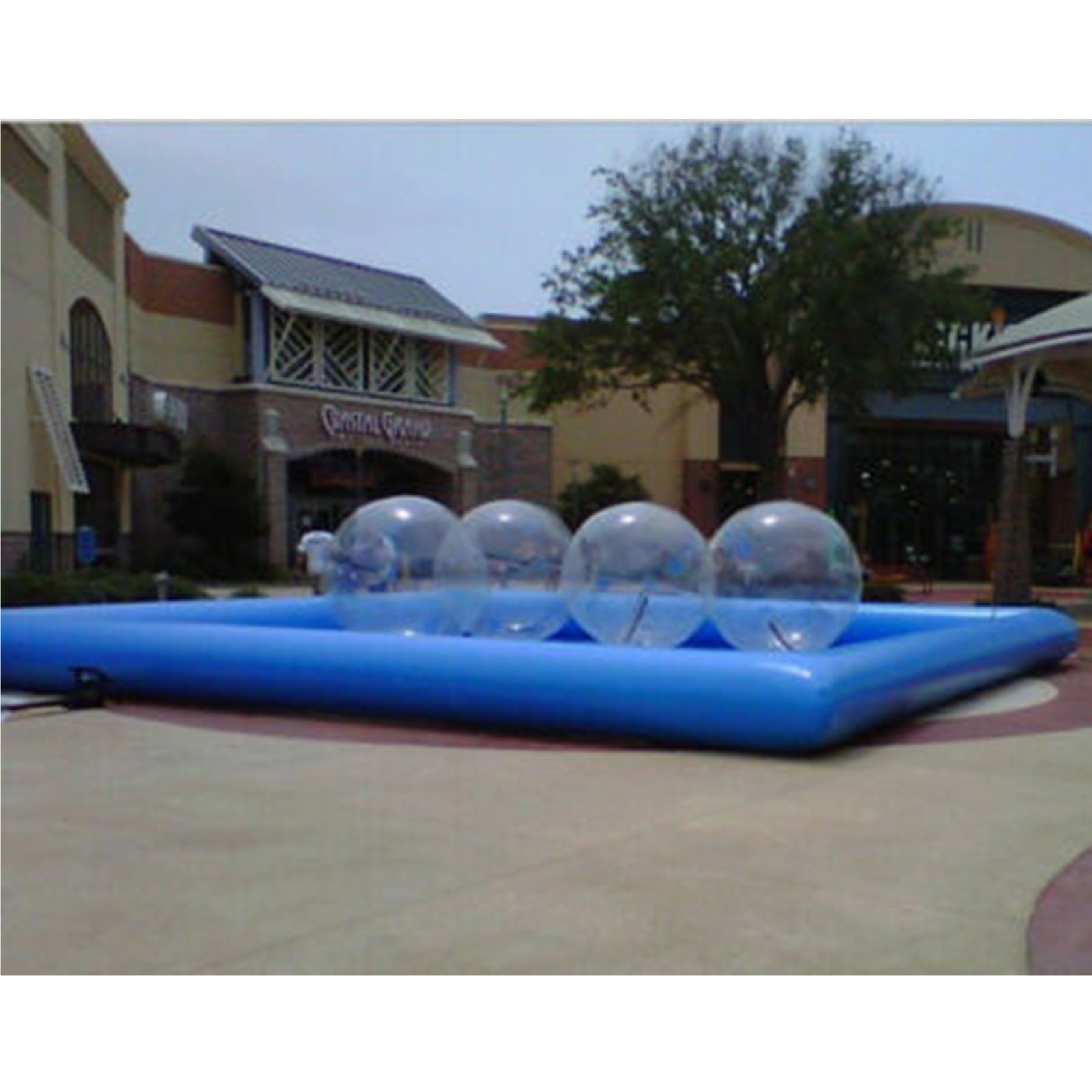 Intbuying Large Inflatable Square Swimming Pool with 110V Blower (Blue, 23x23x1.8 ft) is70y