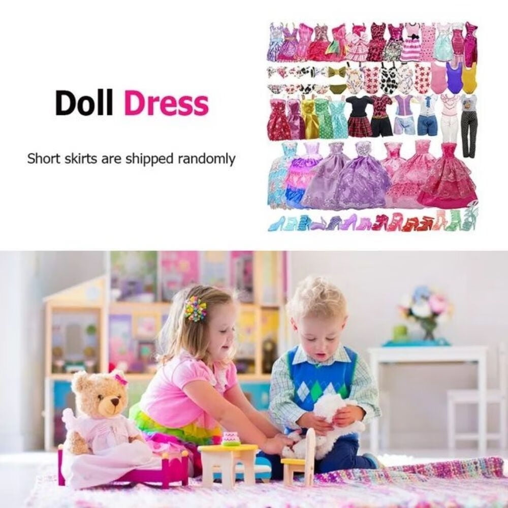 SHUWND 35-Piece Handmade Doll Clothing and Accessory Set for 11.5-Inch Fashion Dolls (35 Pack) qkke6