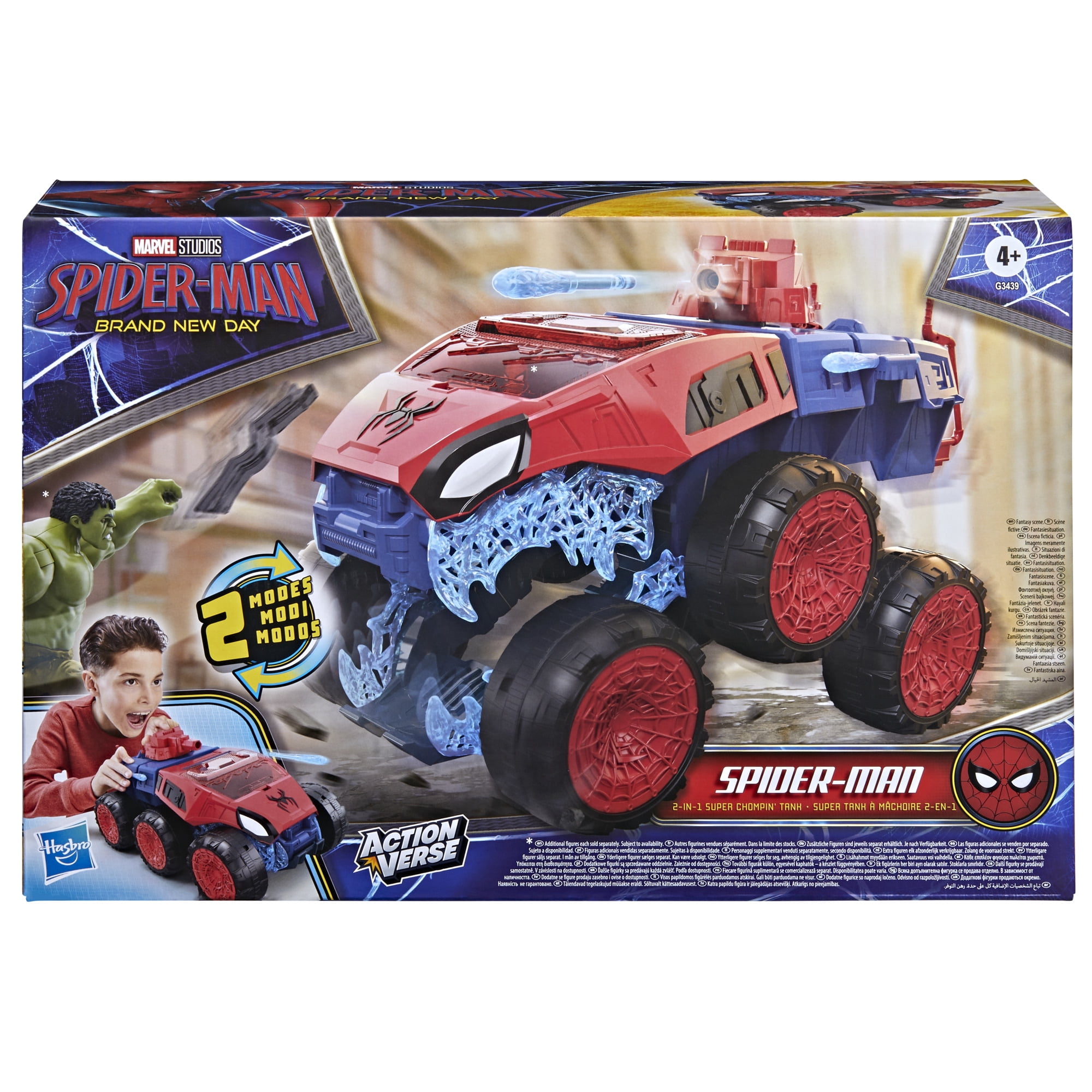 Spider-Man Marvel Brand New Day 2-In-1 Super Chompin Tank Action Figure and Toy Vehicle (4.5 in) e14x0
