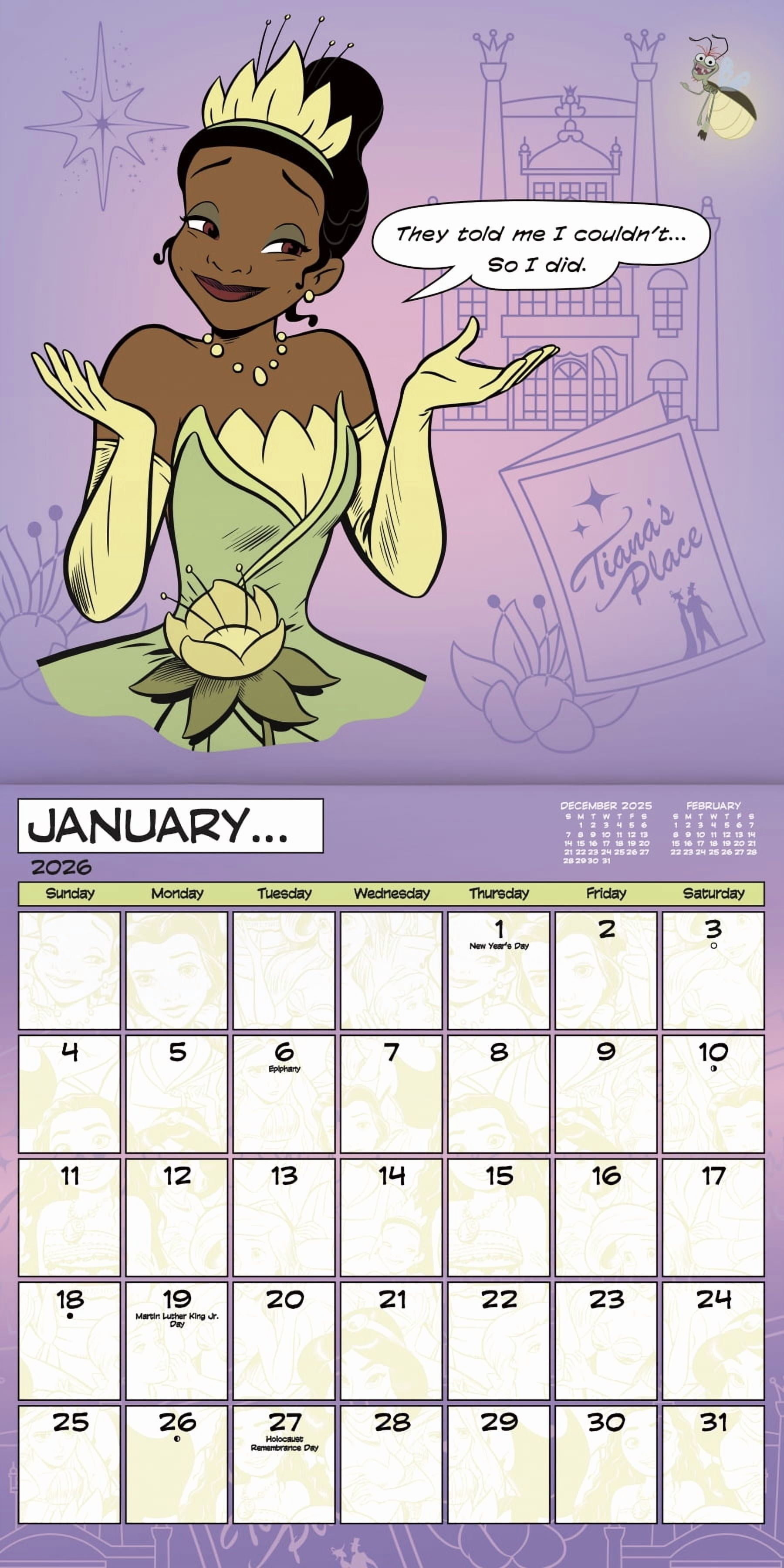 Trends International Disney Princess 2026 Wall Calendar (16-Month, 12 in x 12 in) znubi