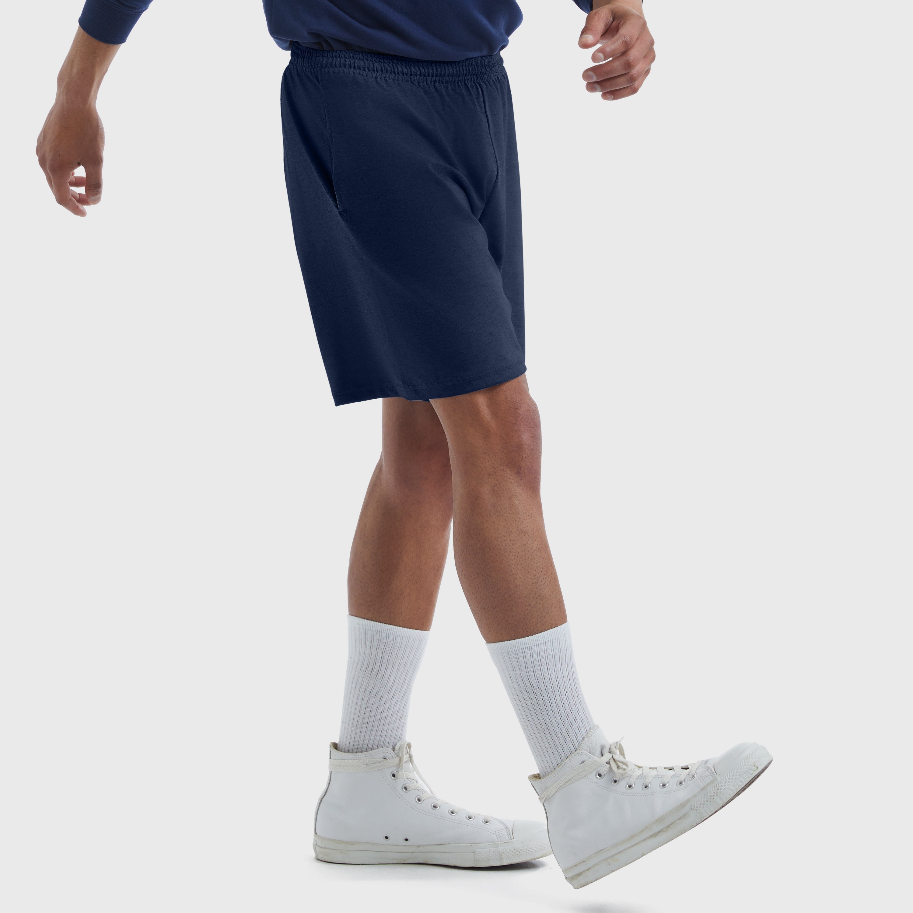 Hanes Essentials Men's Cotton Shorts with Pockets (Blue, S-4XL) dyzum