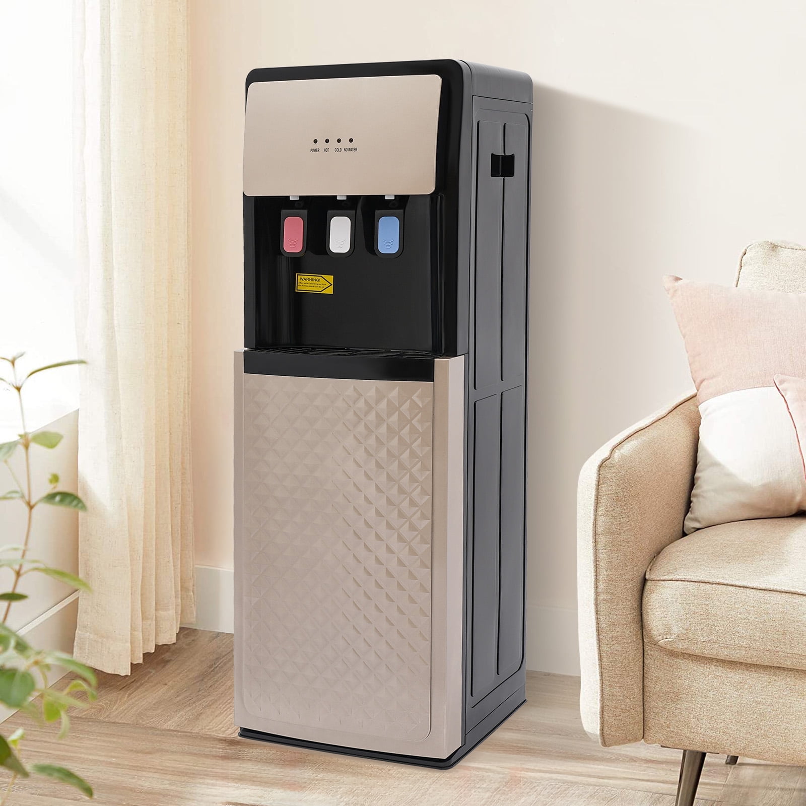 ChicHomey Bottom Loading Water Dispenser, Electric Water Cooler with 3 Temperature Settings (Champaign Gold) w01ly