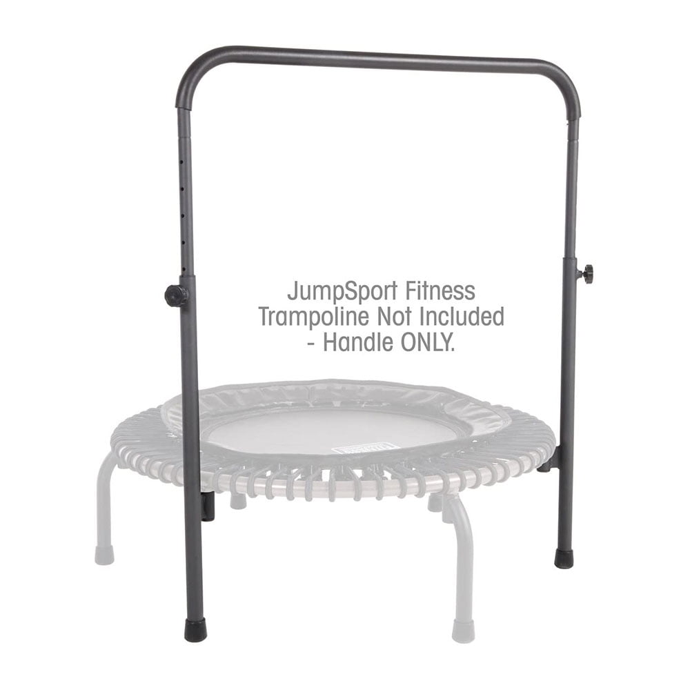 JumpSport 370 PRO Indoor Fitness Trampoline with Adjustable Handle Bar (Black, 39 in) hq6eu