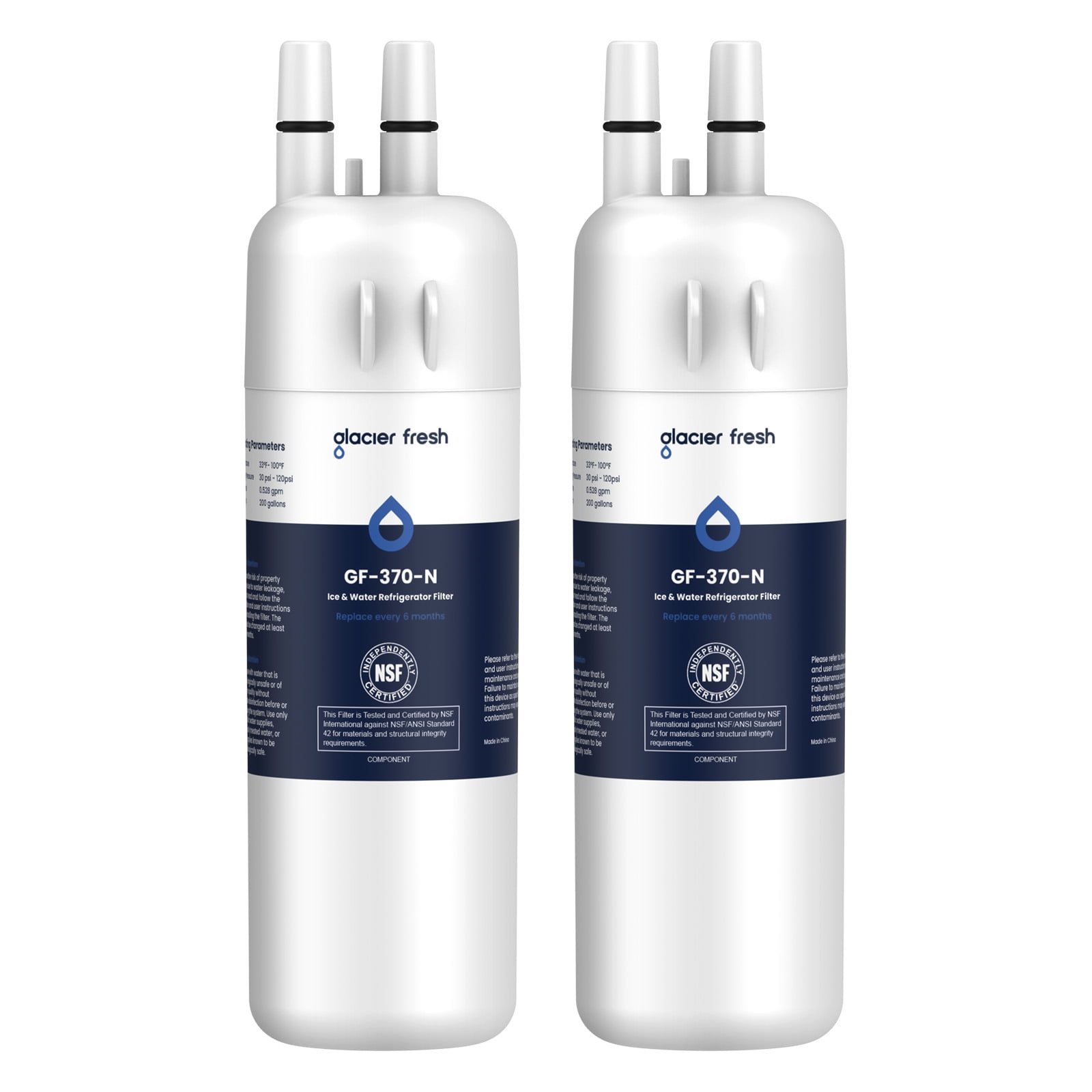 Glacier Fresh Refrigerator Water Filter Replacement for EDR1RXD1 and W10295370A (2 Pack) ko389