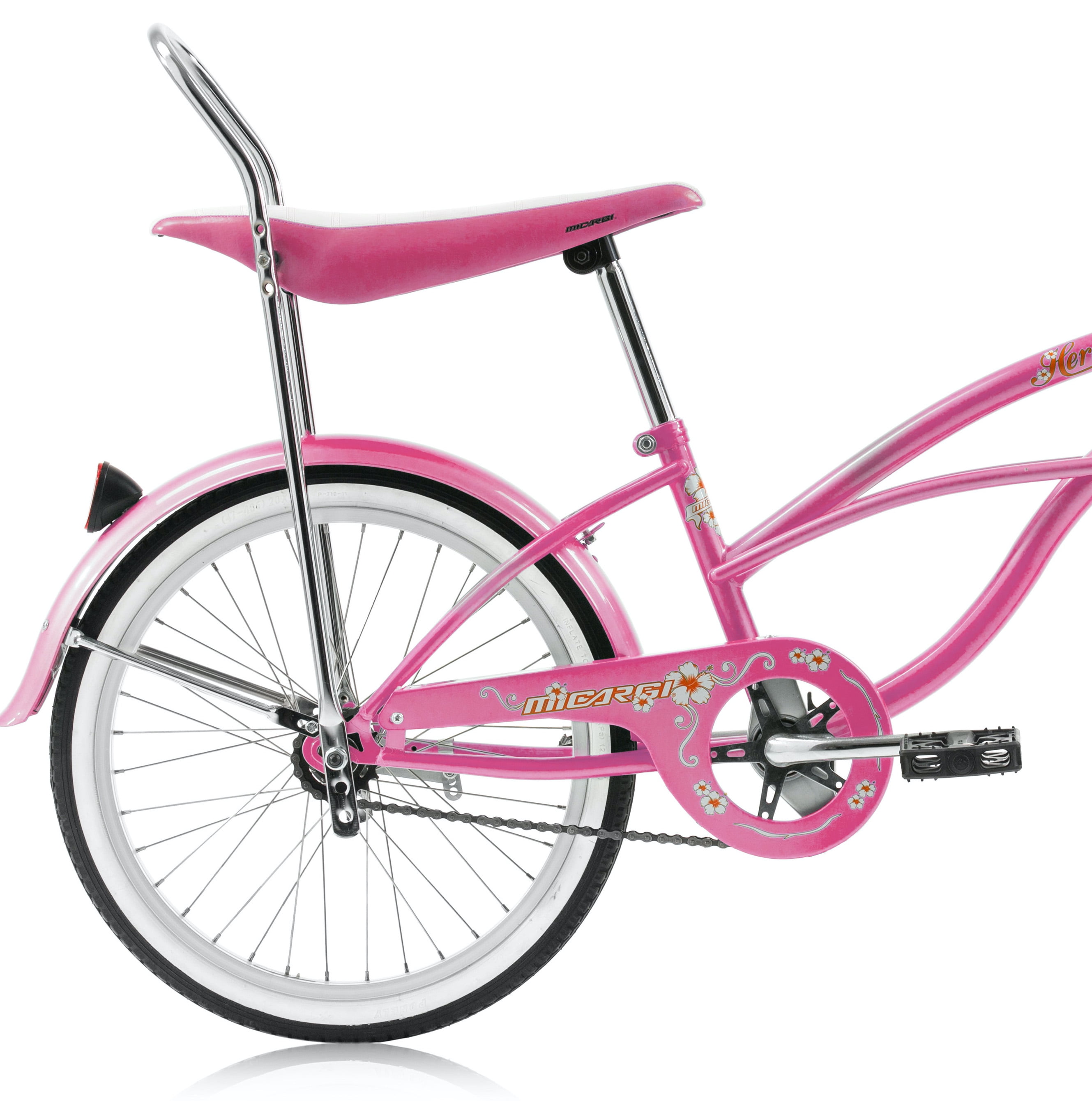 Wonder Wheels 20 in. Beach Cruiser Lowrider Bicycle with Banana Seat (Pink, 20 in.) 7d7et