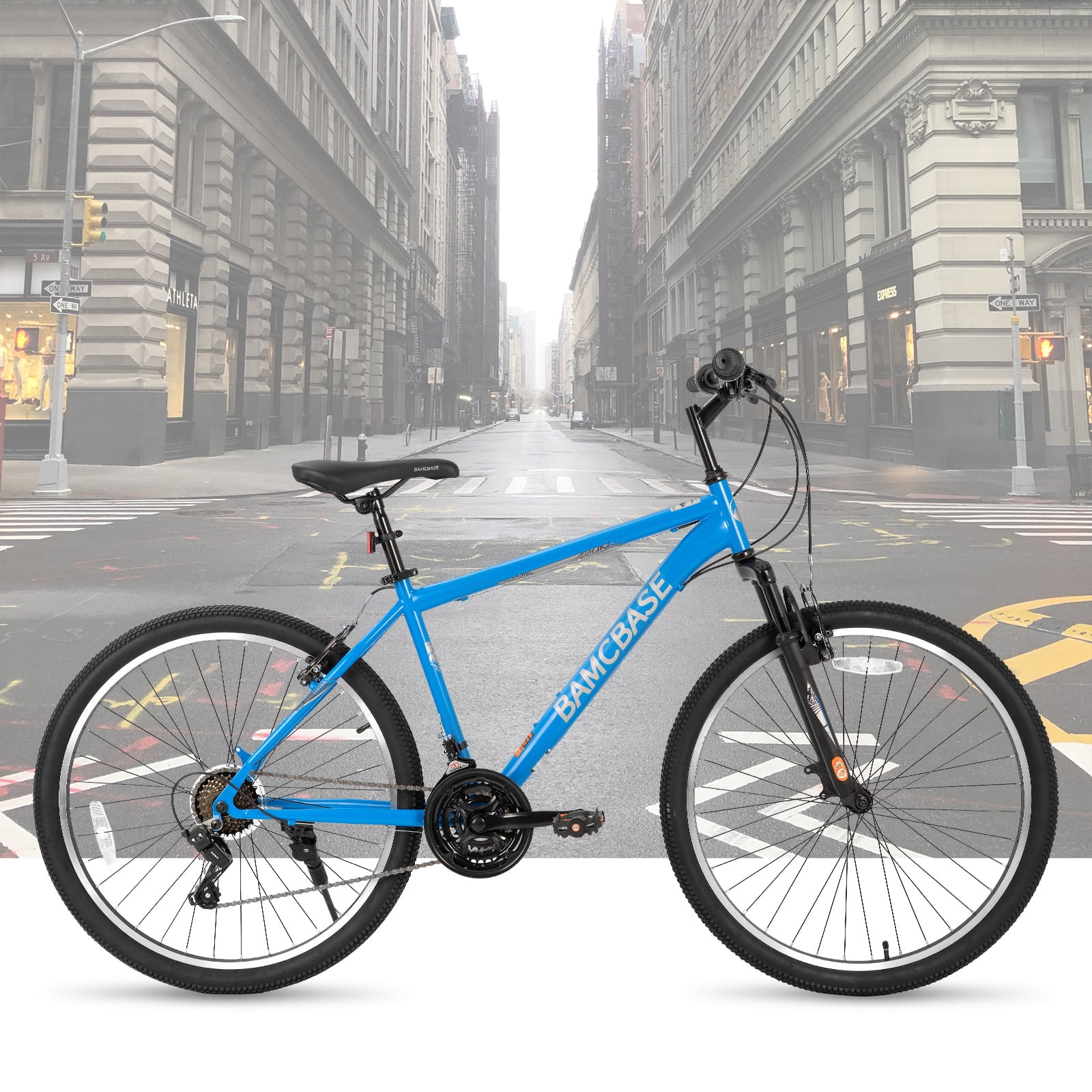 Hiland 26 in Mountain Bike, 21-Speed Hardtail MTB for Adults (Blue, 26 in) la806