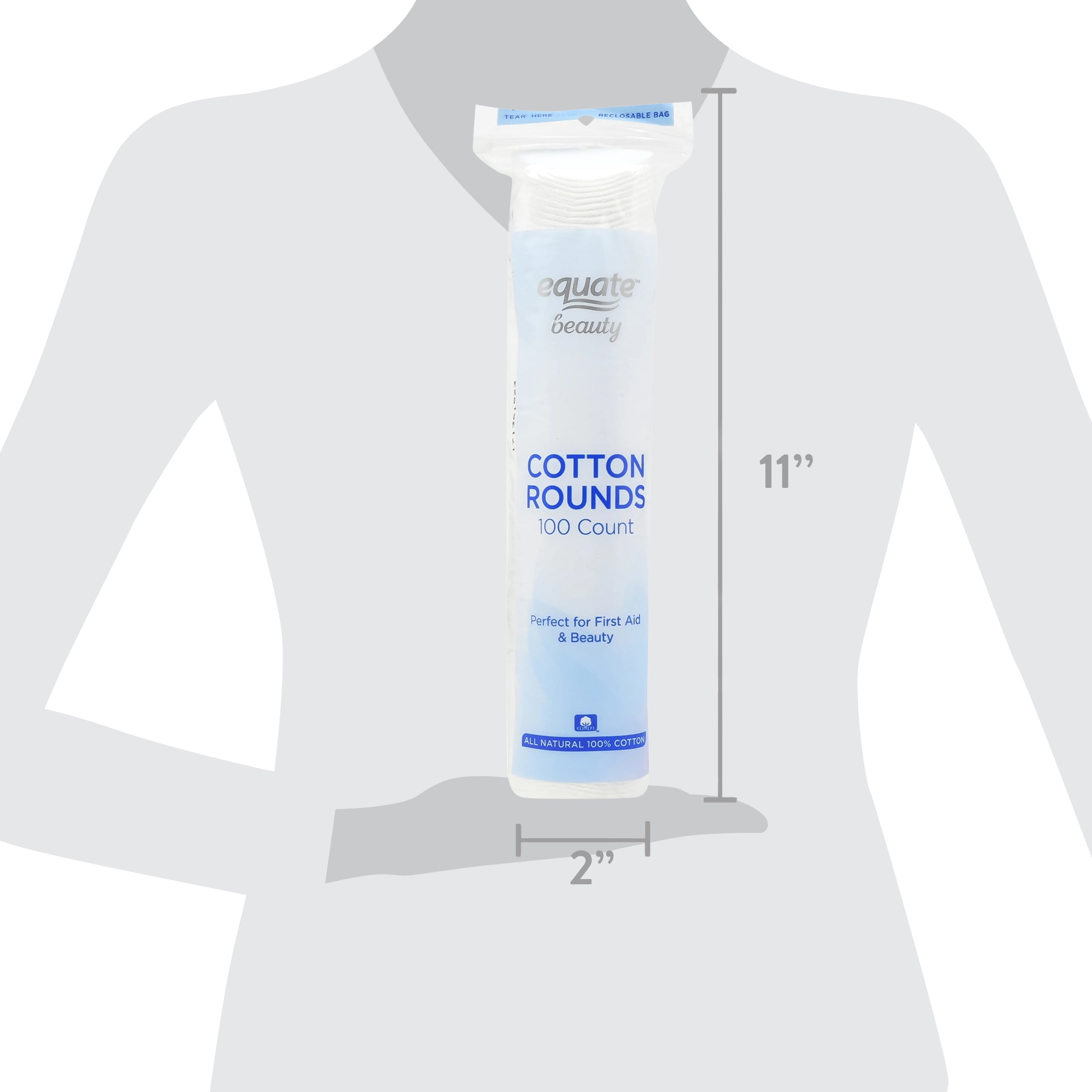 Equate Beauty Natural Cotton Rounds for Skincare and Makeup Removal (100 Count) rdi73