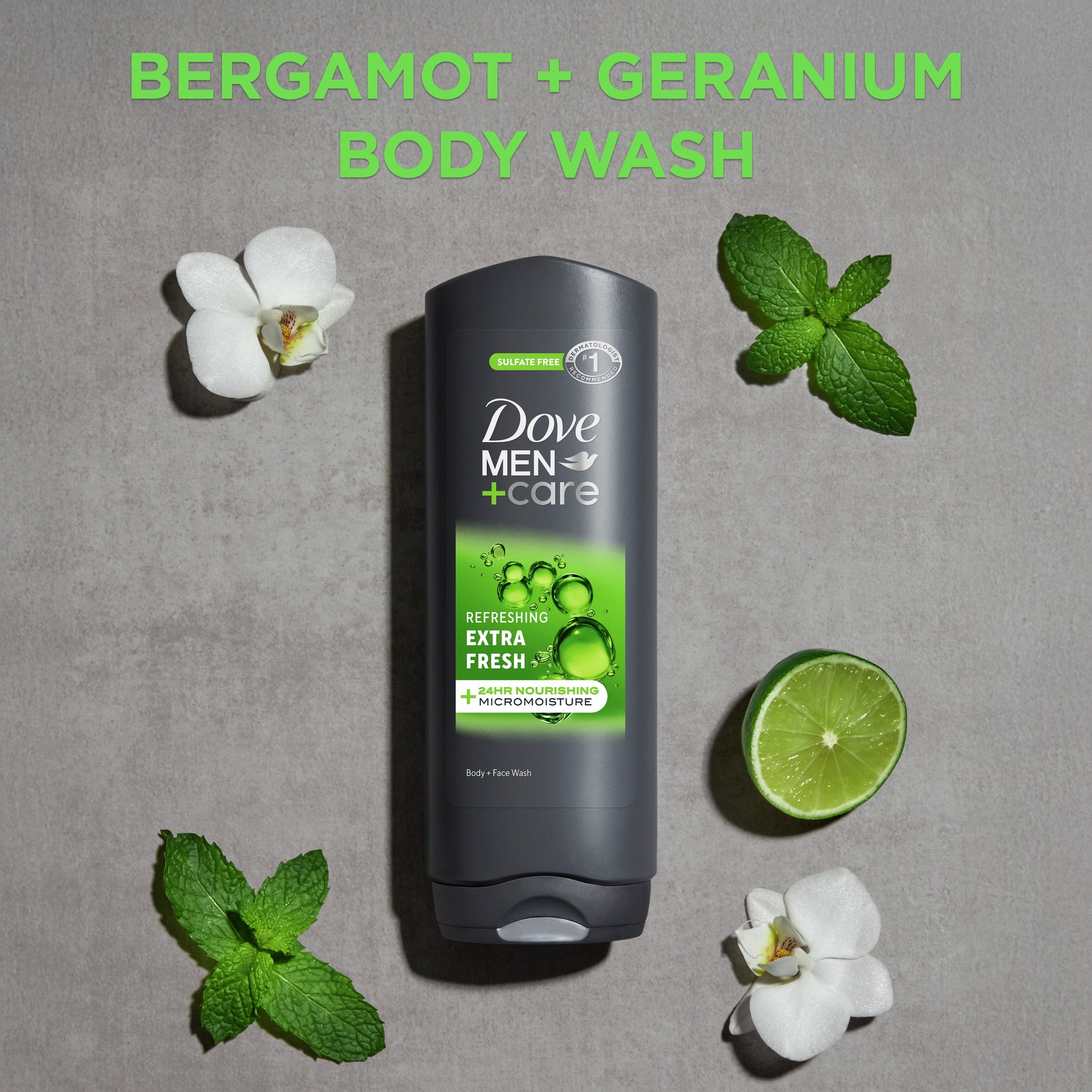 Dove Men+Care Extra Fresh Face and Body Wash for Men (Refreshing, 18 oz) q0g56