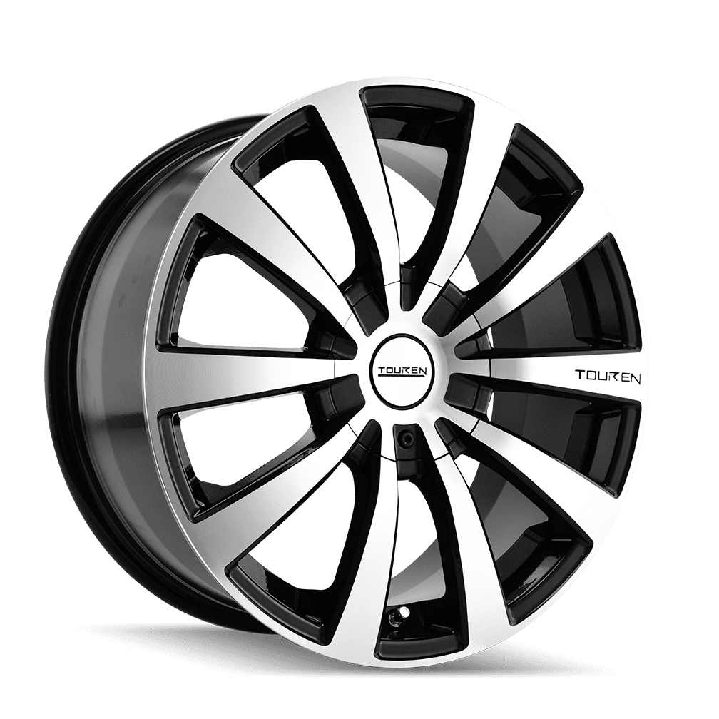 Touren TR3-3130 Custom Wheel (Black with Machined Face, 15x7 in) phfbe