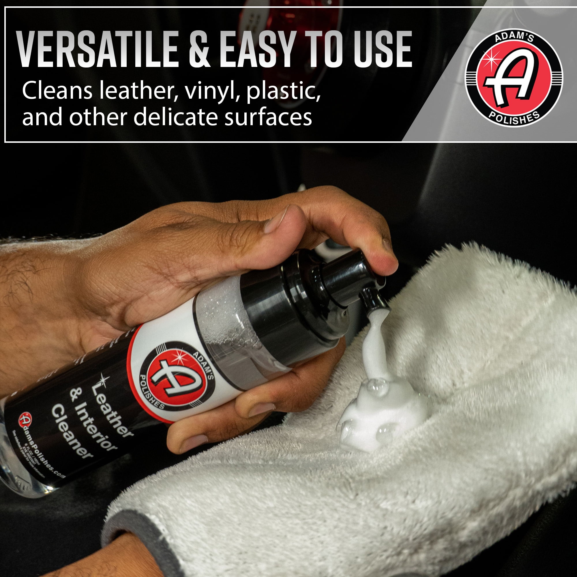 Adam's Polishes Leather & Interior Cleaner, Professional Grade Multi-Surface Auto Detailer (16 fl oz) uynnn