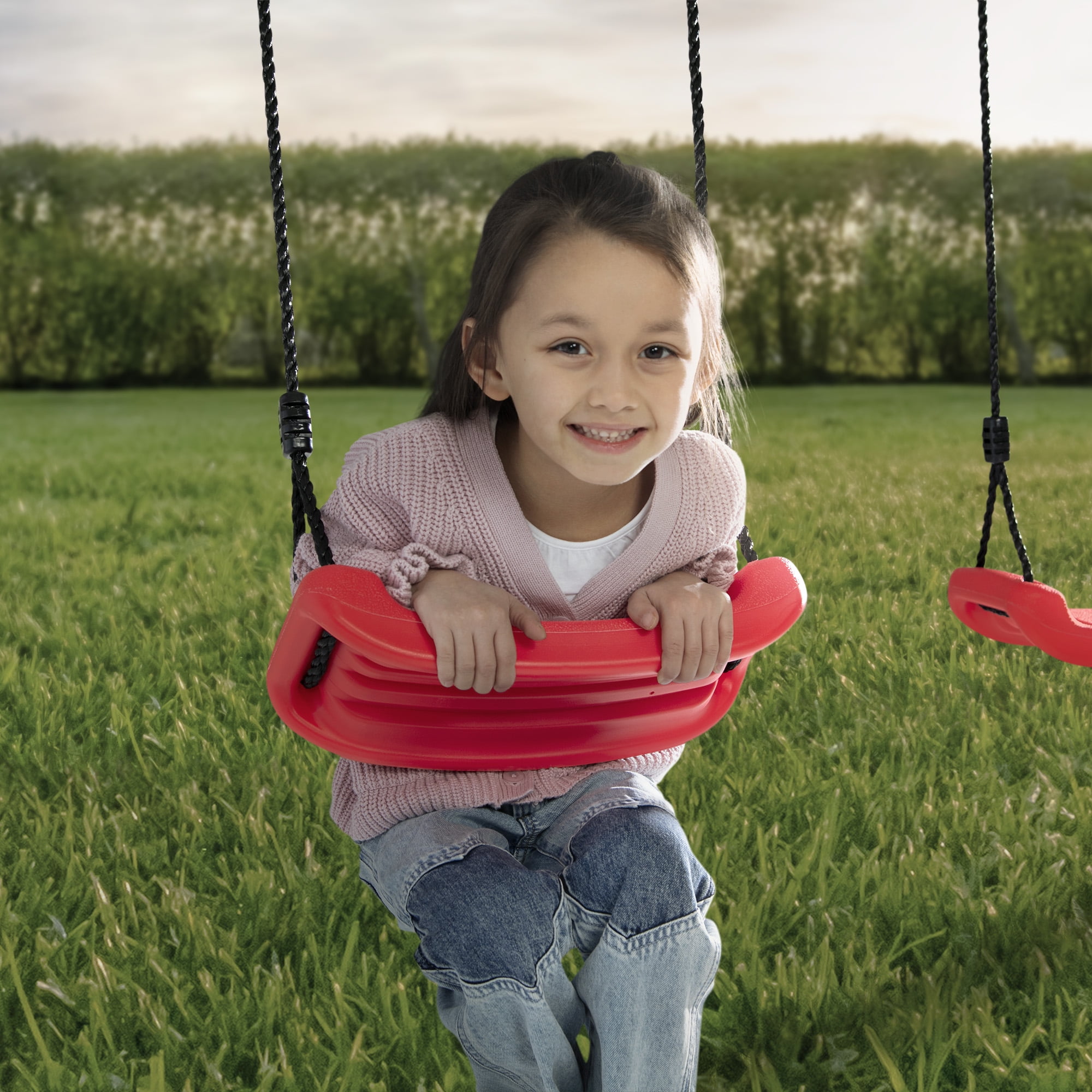 Delta Children FunZone Outdoor Metal 4-Piece Swing Set (Blue/Red, 109.4 in W x 54 in D x 68.9 in H) bfc6b