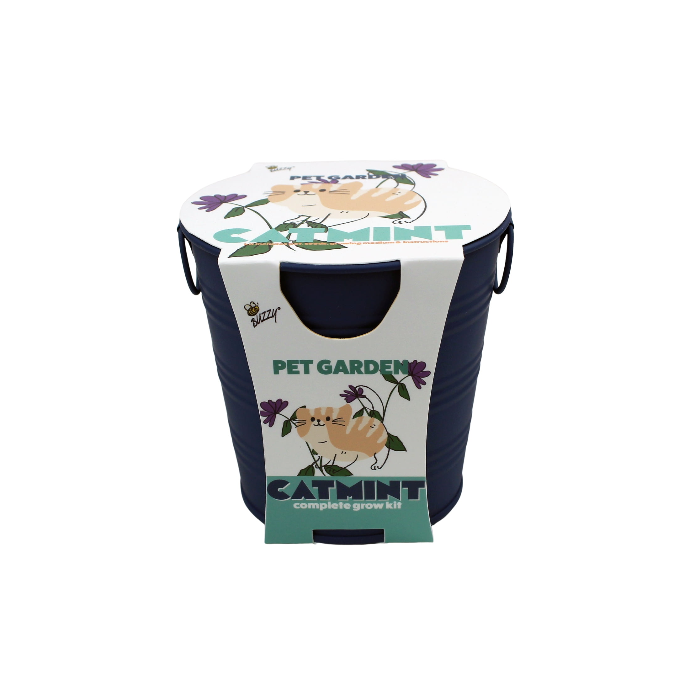 Buzzy Catmint Herb Garden Starter Kit with Metal Pail (1 Pack) 43un4
