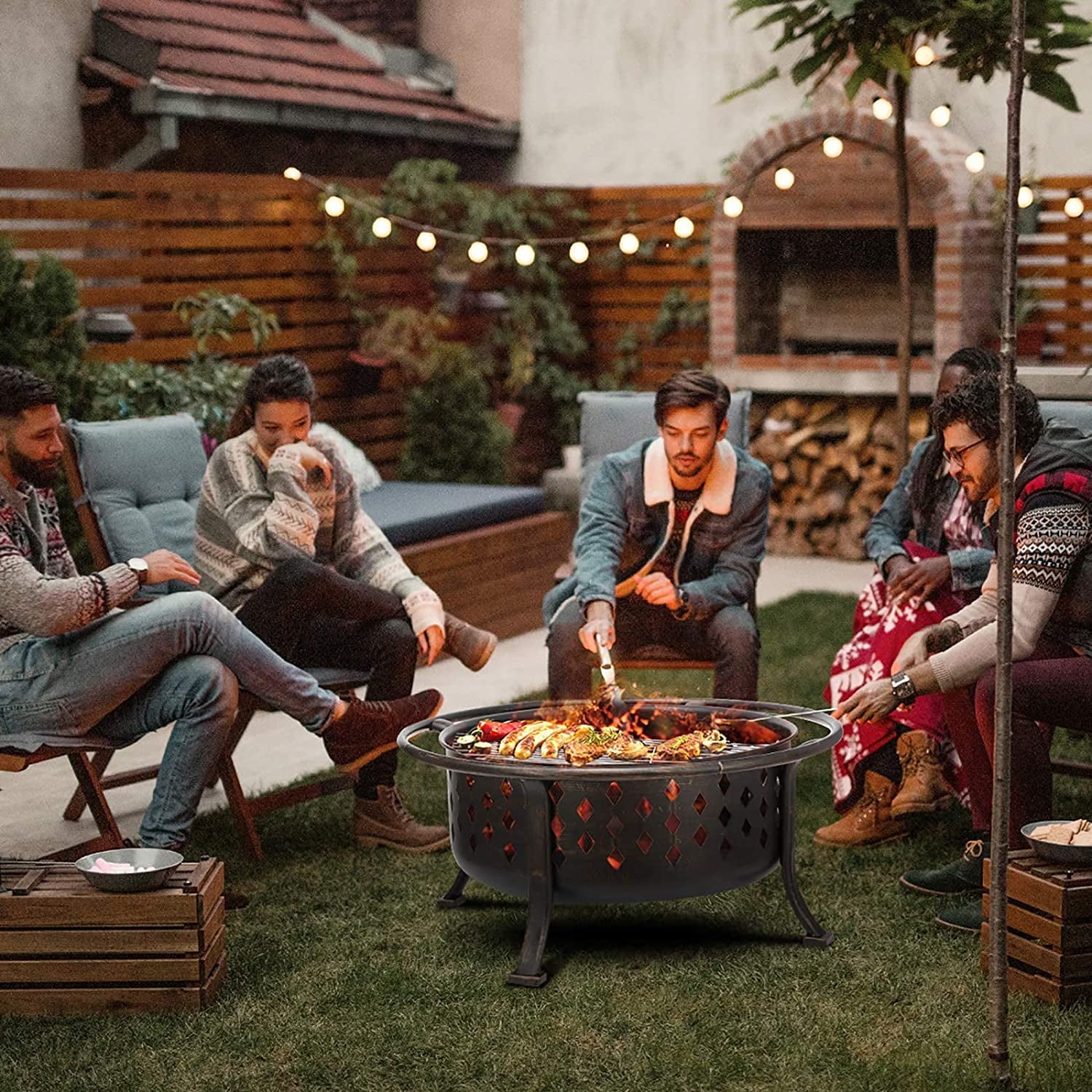 KingSo Wood Burning Fire Pit for Outdoor Patio and Backyard (Oil-Rubbed Bronze, 36 in) z9ys8