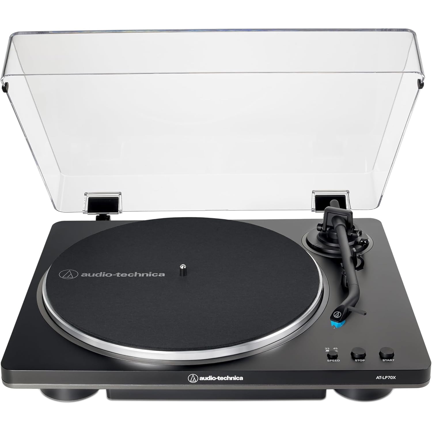 Audio-Technica AT-LP70X-BG Fully Automatic Belt-Drive Turntable (Black/Silver, 1 Unit) rxfzw