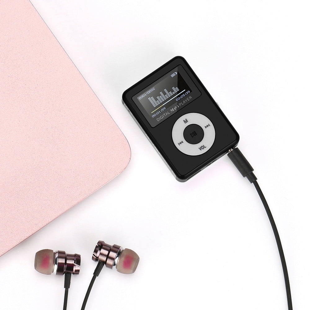 Clukuo Portable Digital MP3 Player with LCD Screen (Black, 2.36x1.57 in) 14zvz