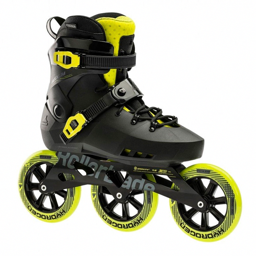 Rollerblade Maxxum 125 Inline Skates for Men, High-Performance Urban Speed Skates (Black/Lime, Size 10) 9zsyh