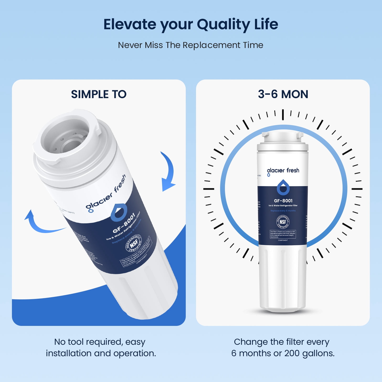 Glacier Fresh UKF8001 Refrigerator Water Filter Replacement for Whirlpool EveryDrop Filter 4 (3 Pack) xxhb6 - Image 8