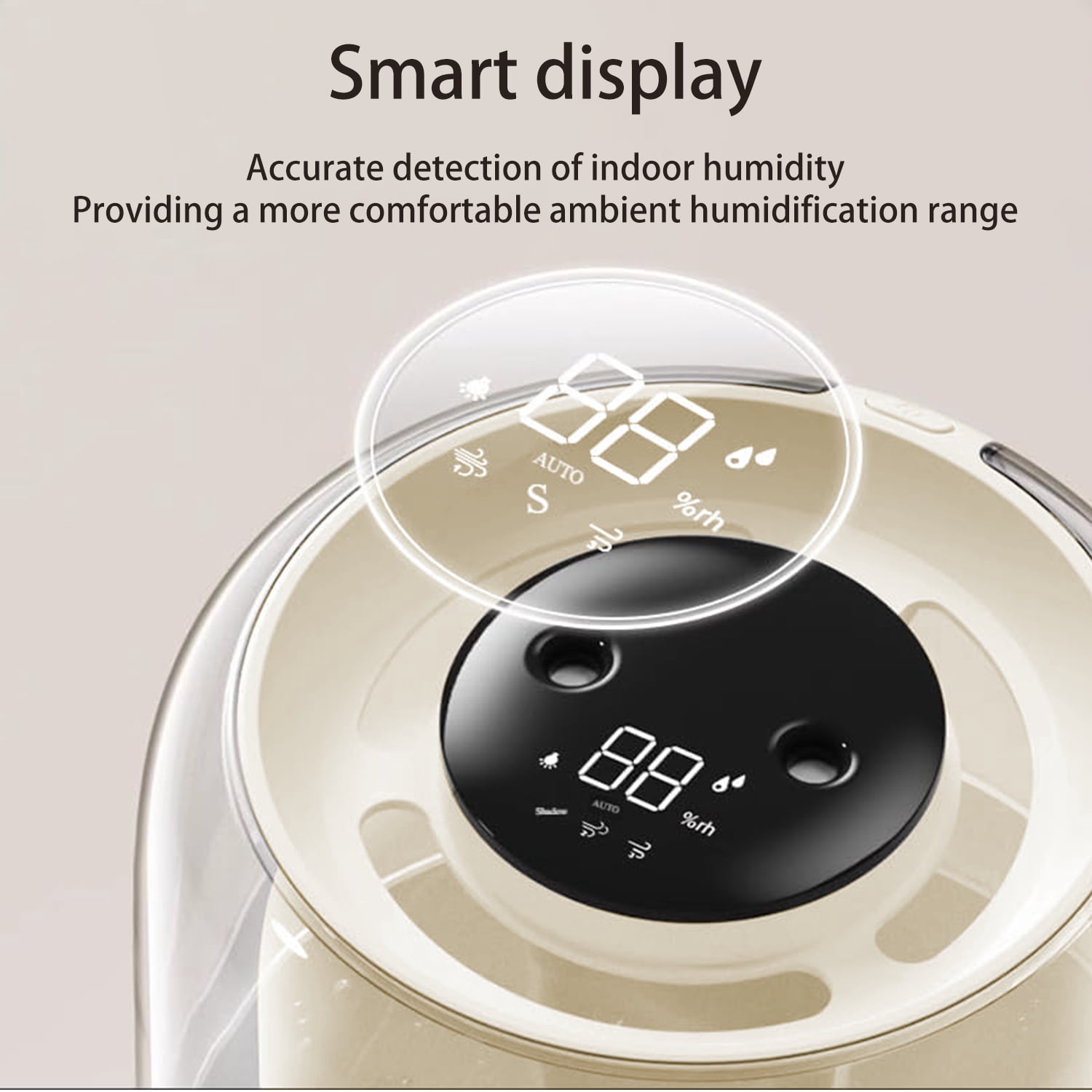 Merryhome Cool Mist Humidifier for Bedroom, Top Fill Ultrasonic Air Humidifier with Nightlight (Beige, 1.06 gal) qgm0z