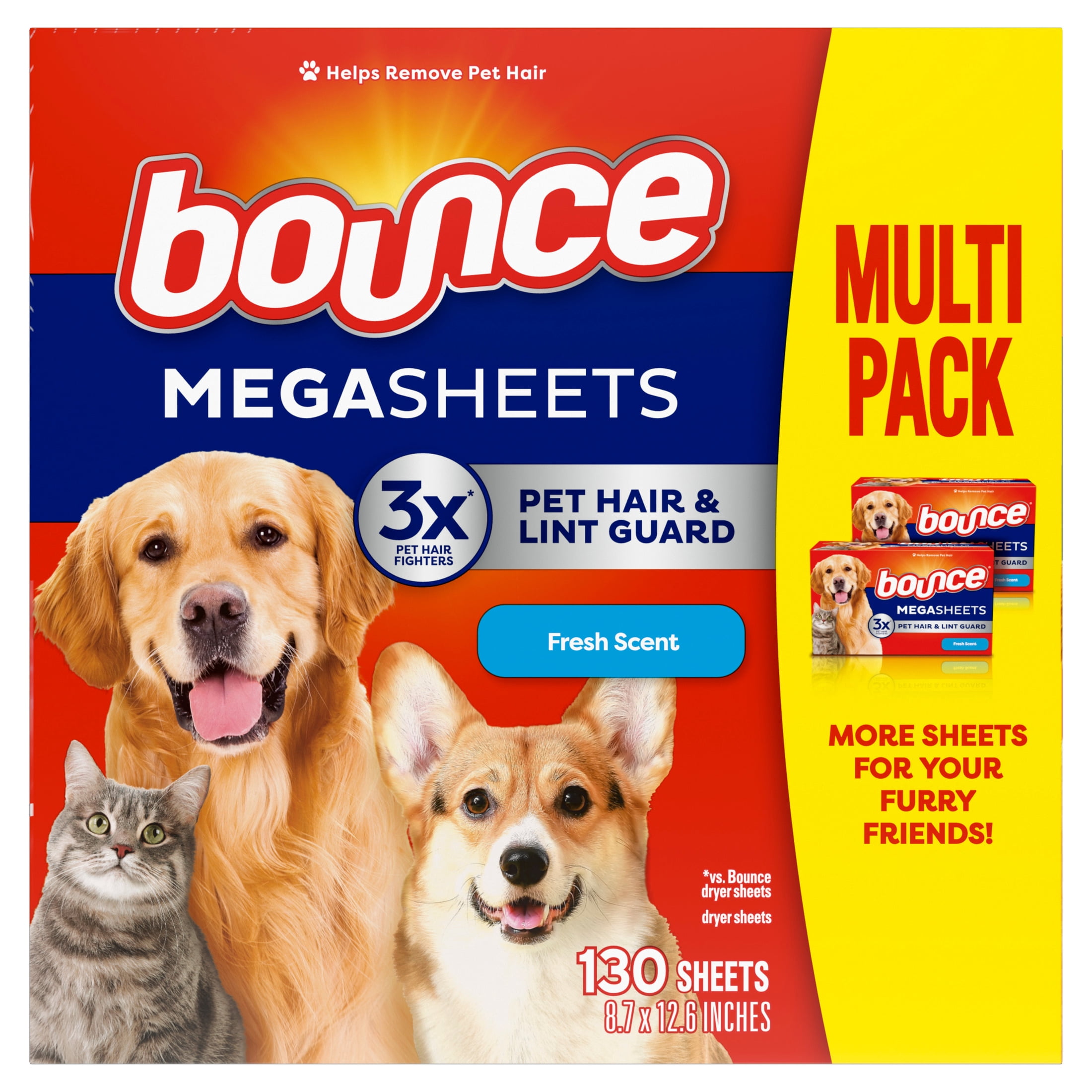 Bounce Pet Hair and Lint Guard Dryer Sheets, Fresh Scent (130 Count) eehvf
