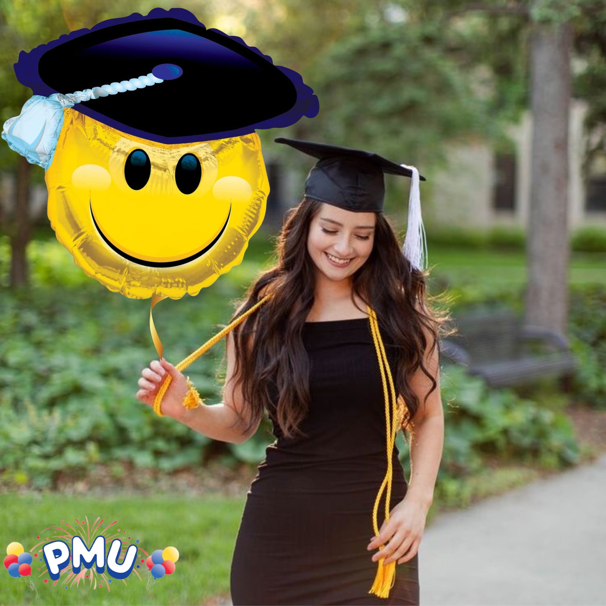 PMU Congrats Neon Grad Foil Balloon Decoration for Graduation Party (Multicolor, 31 in) 14cag