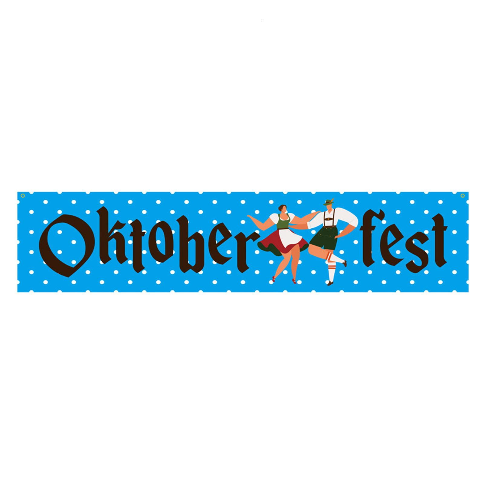 TIZUQE Oktoberfest Hanging Banner Flag (Blue and White Plaid, 1 Pack) rde1p