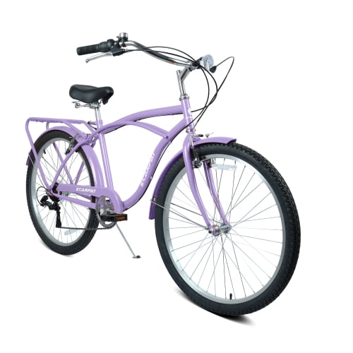 RAISTYW 26 in Cruiser Bike for Women, 7-Speed Commuter Bicycle with Rear Rack and Fenders (Purple, 26 in) cubzo