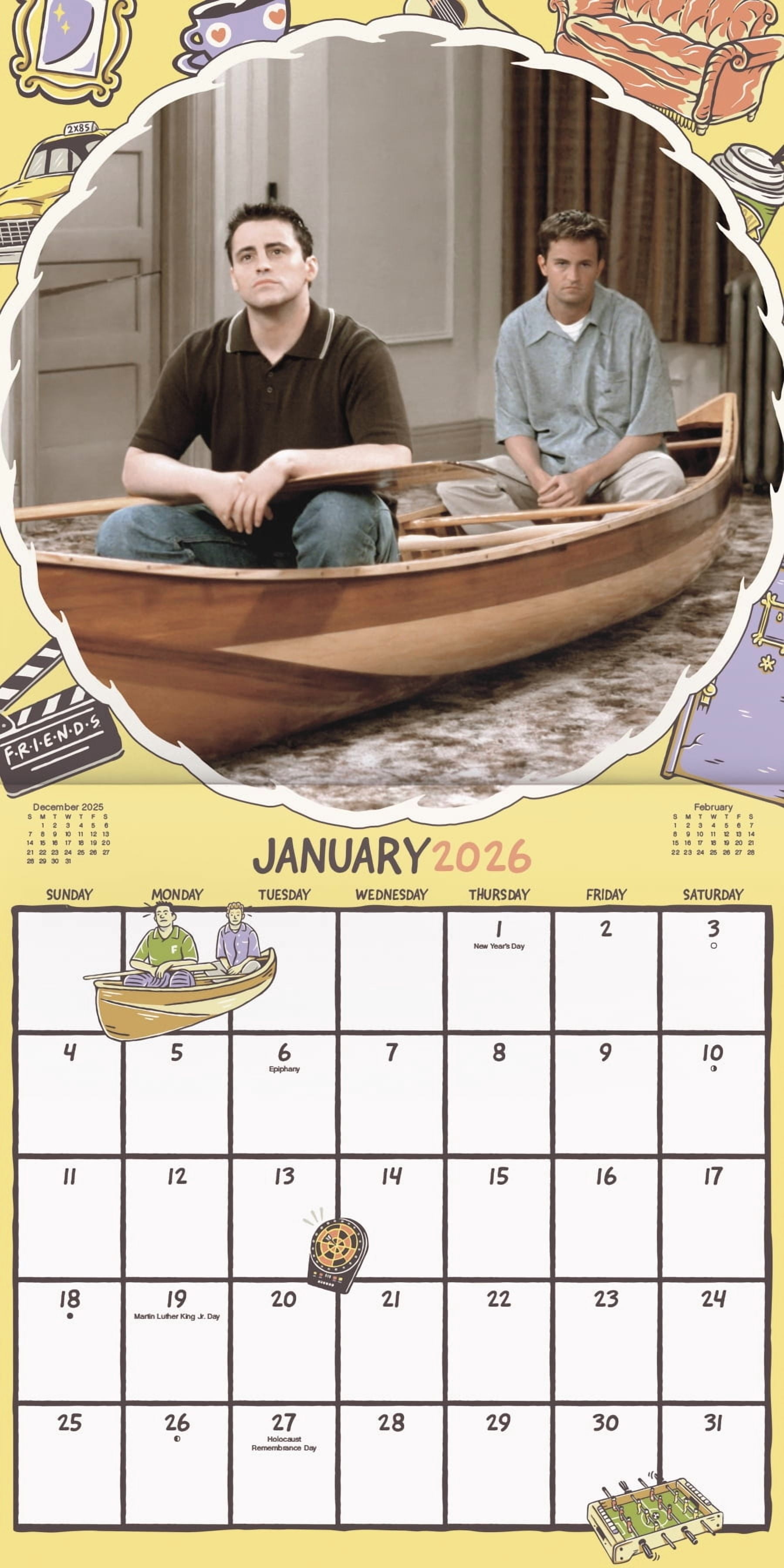 Trends International Friends 2026 Wall Calendar and Daily Desk Box Calendar Set (2 Piece) a90v8