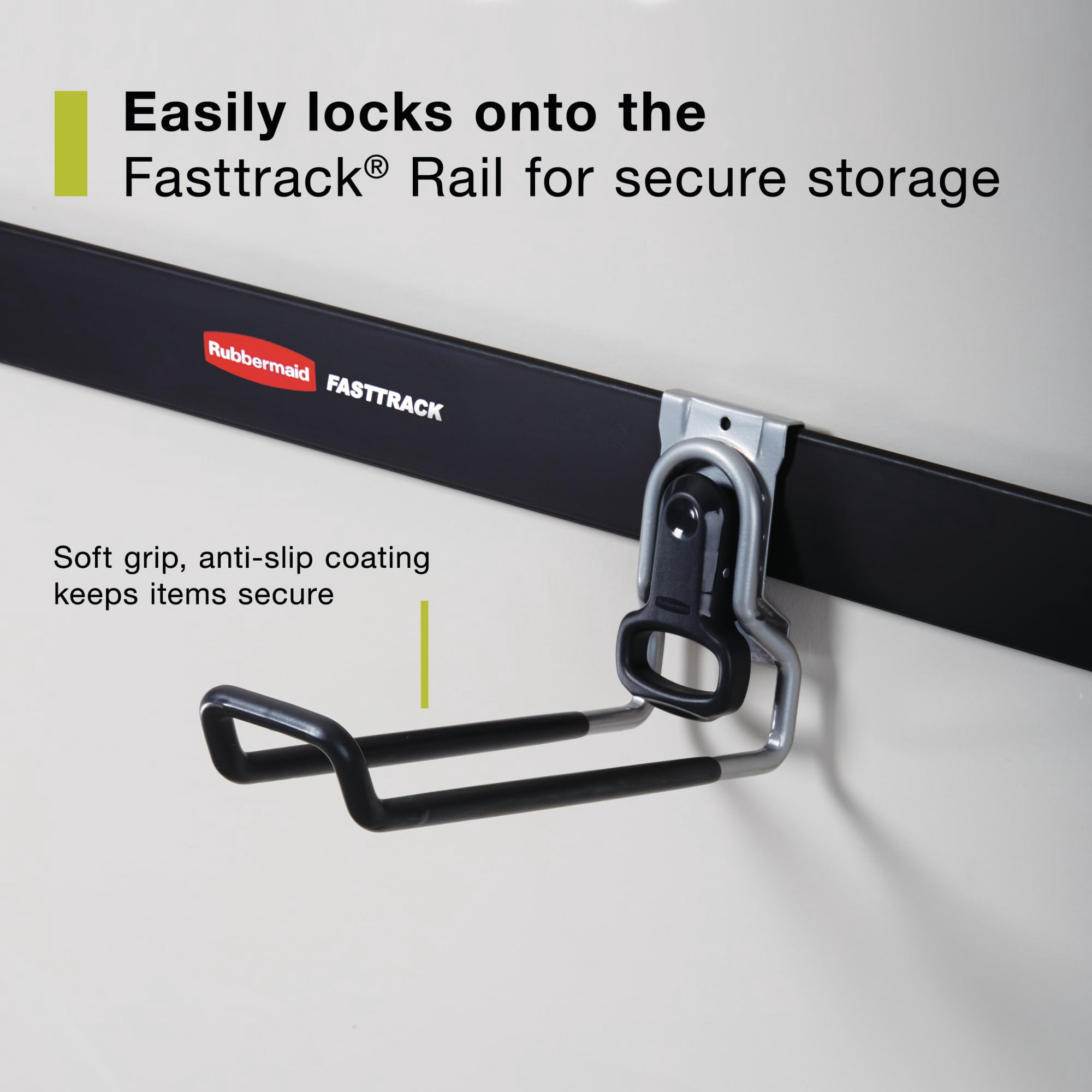 Rubbermaid FastTrack Garage Storage Wall Mounted Ladder Hook (Satin Nickel, 2 Pack) sg8gz