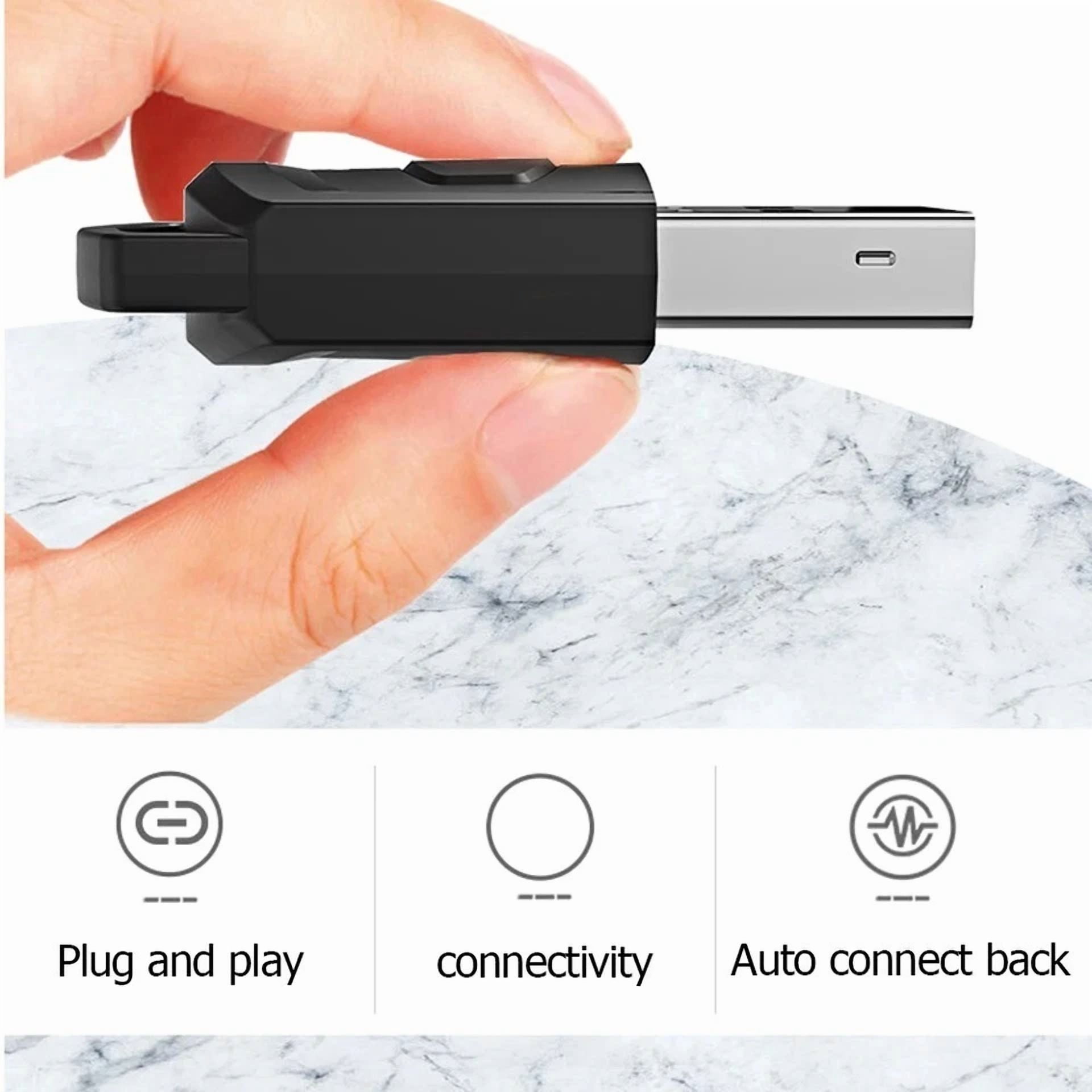 YANI Bluetooth USB Audio Adapter for PS5 PS4 Switch PC (Wireless HiFi Receiver) e8lhb